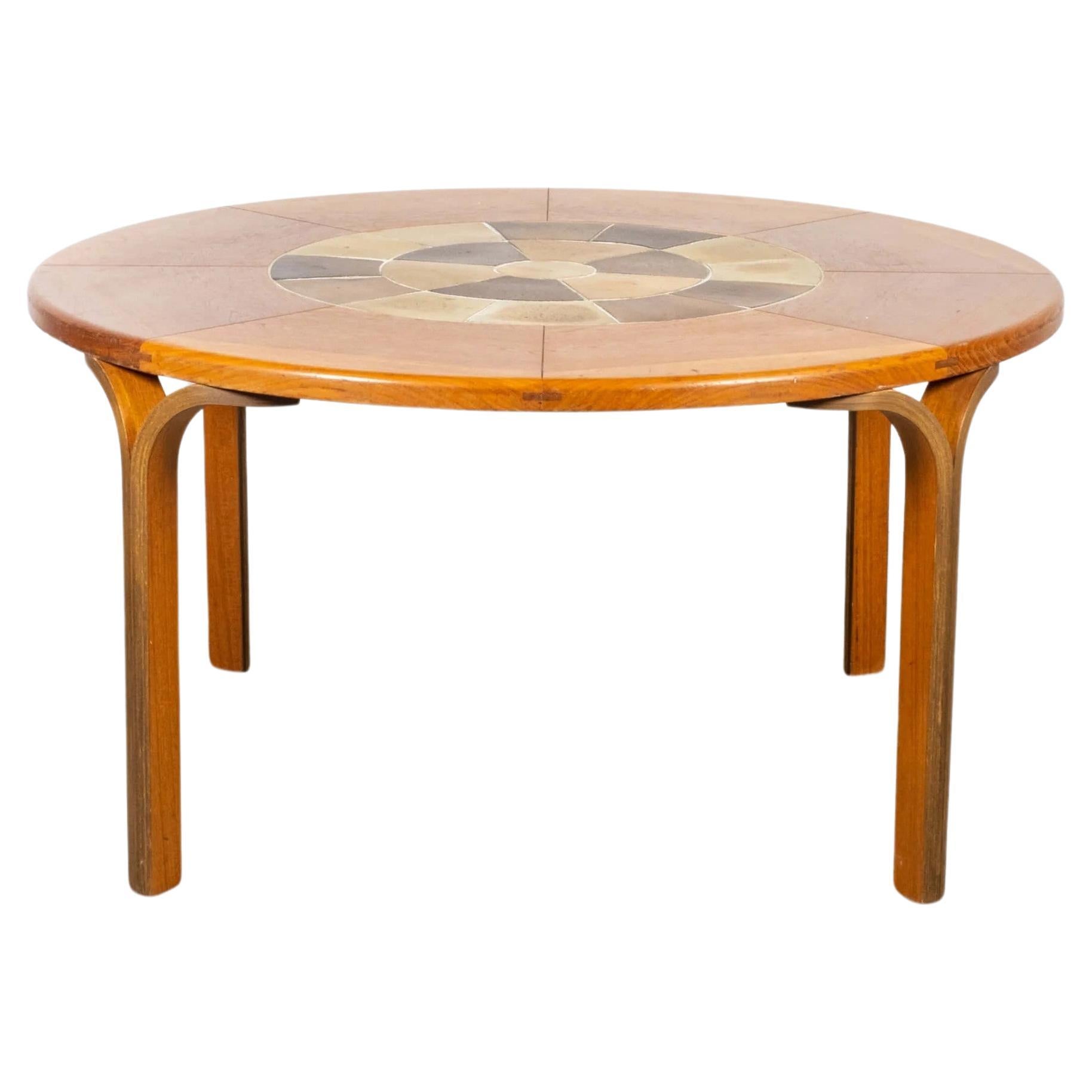 Haslev Mobelsnedkeri Round Tiled-Top Dining Table by Tue Poulsen For Sale