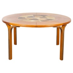 Retro Haslev Mobelsnedkeri Round Tiled-Top Dining Table by Tue Poulsen