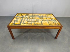 Haslev Wood and Tile Coffee Table by Otto Detlefsen, 1960s