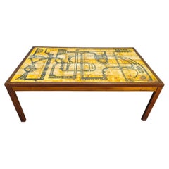 Haslev Wood and Tile Coffee Table by Otto Detlefsen, 1960s