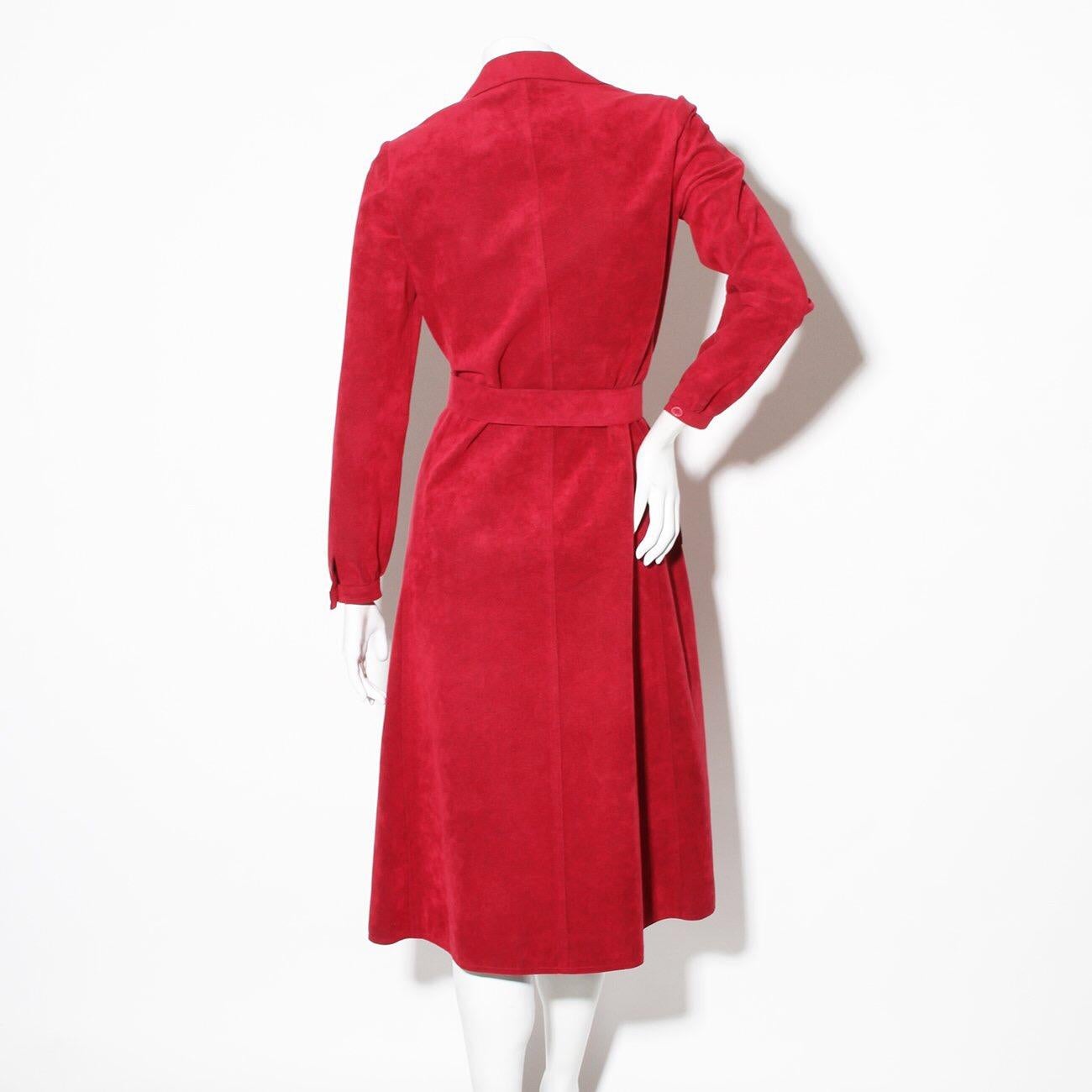 Red Haslton Ultrasuede belted short coat C. Early 1970’s