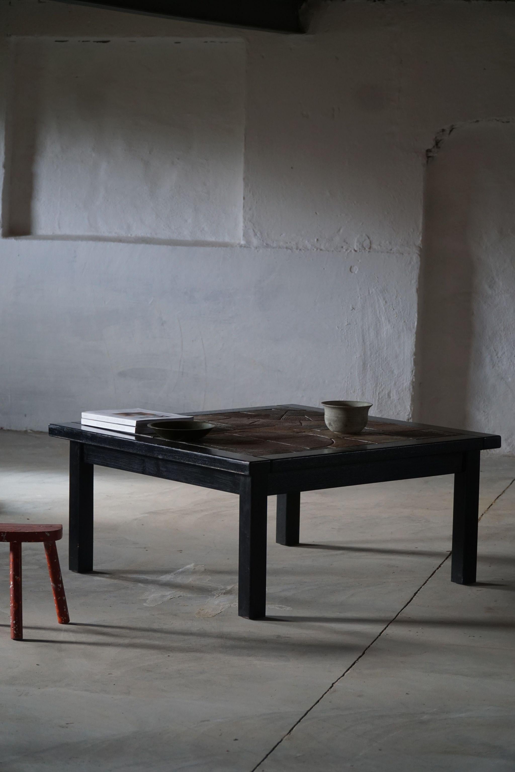 Haslv Møbelfabrik, Danish Modern Coffee Table with Ceramic Top, Made in 1970s For Sale 3