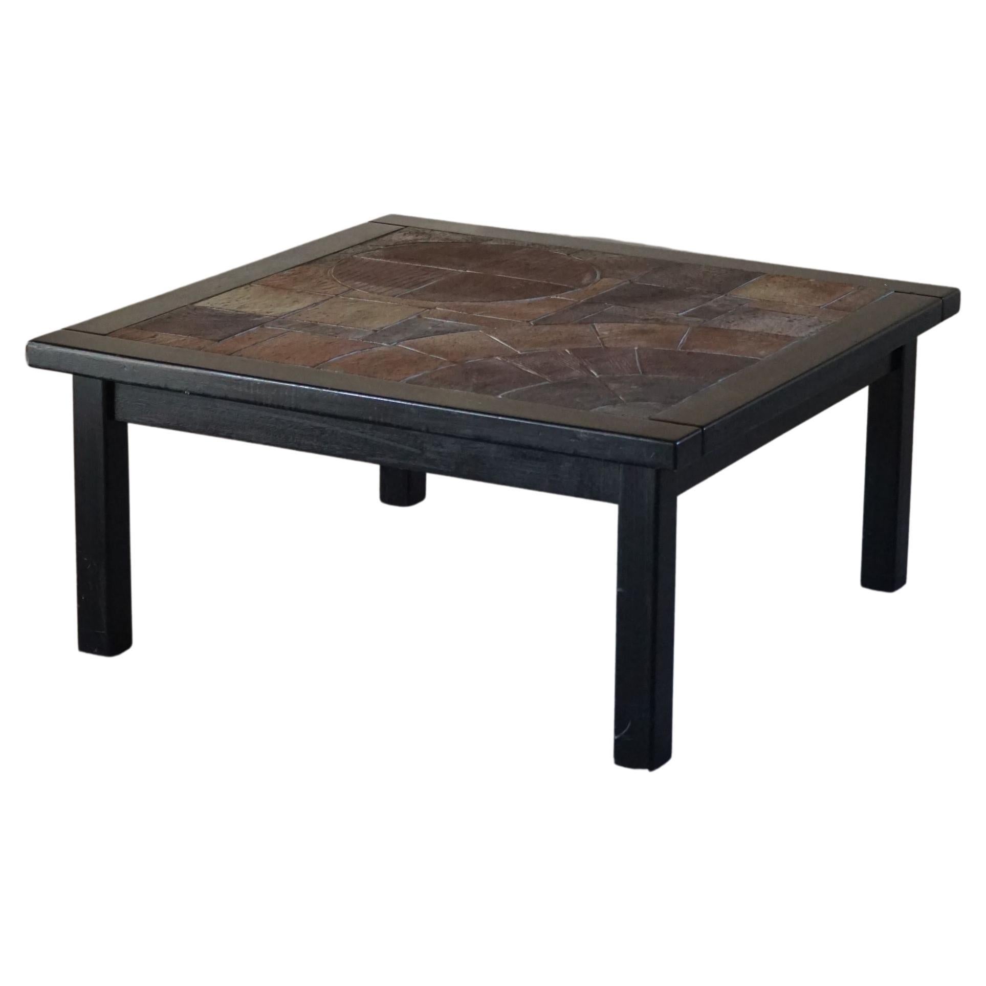 Haslv Møbelfabrik, Danish Modern Coffee Table with Ceramic Top, Made in 1970s For Sale