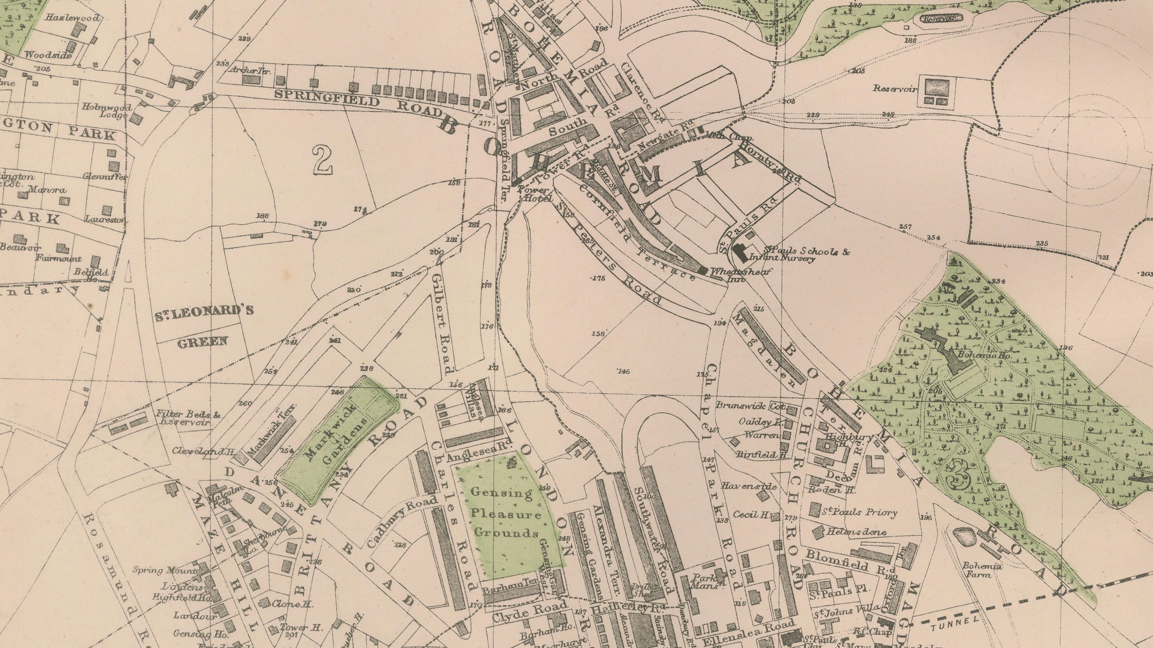 Hastings Urban Coastal Plan 1885, Bacon Ordnance Atlas Town Map