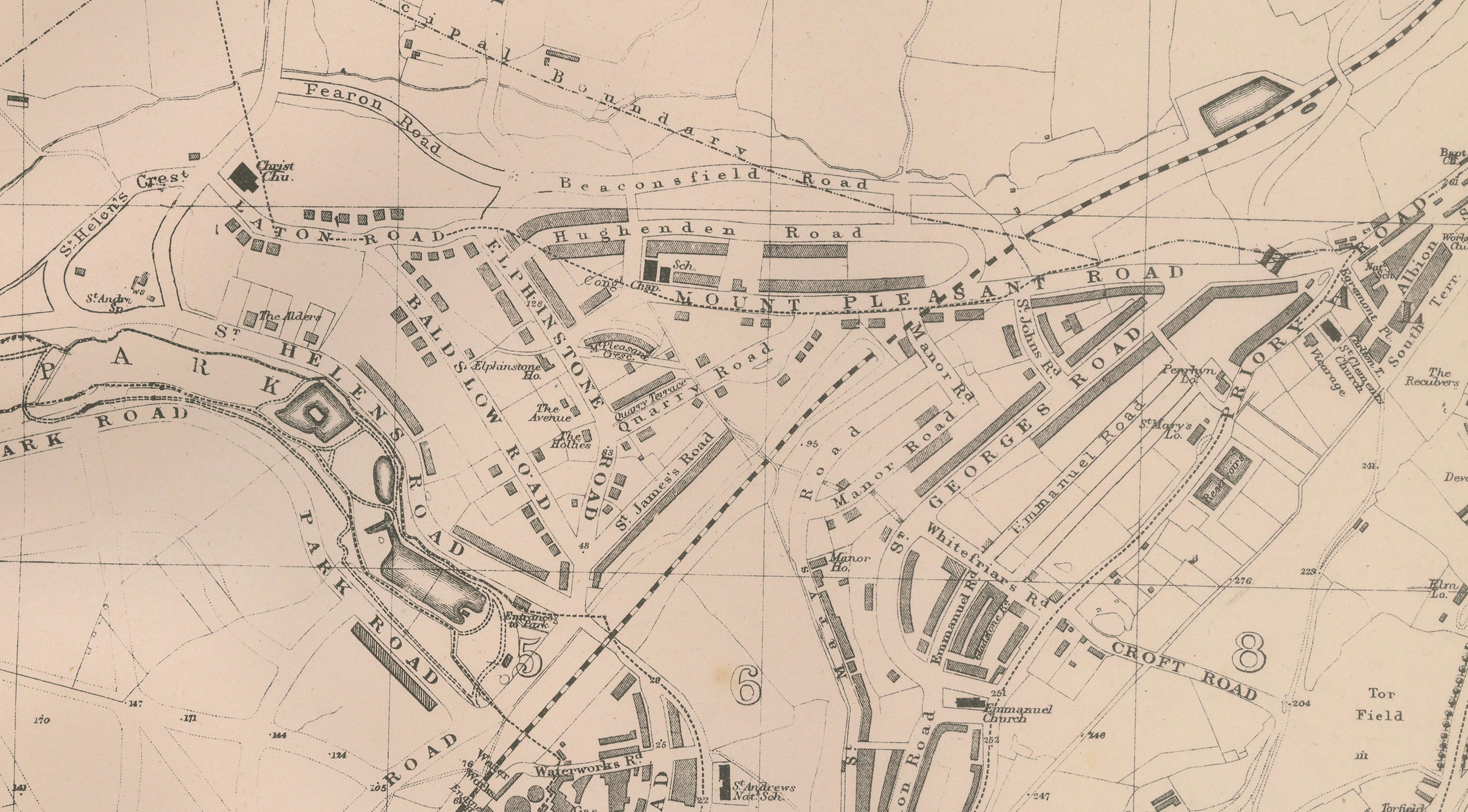 Hastings Urban Coastal Plan 1885, Bacon Ordnance Atlas Town Map
