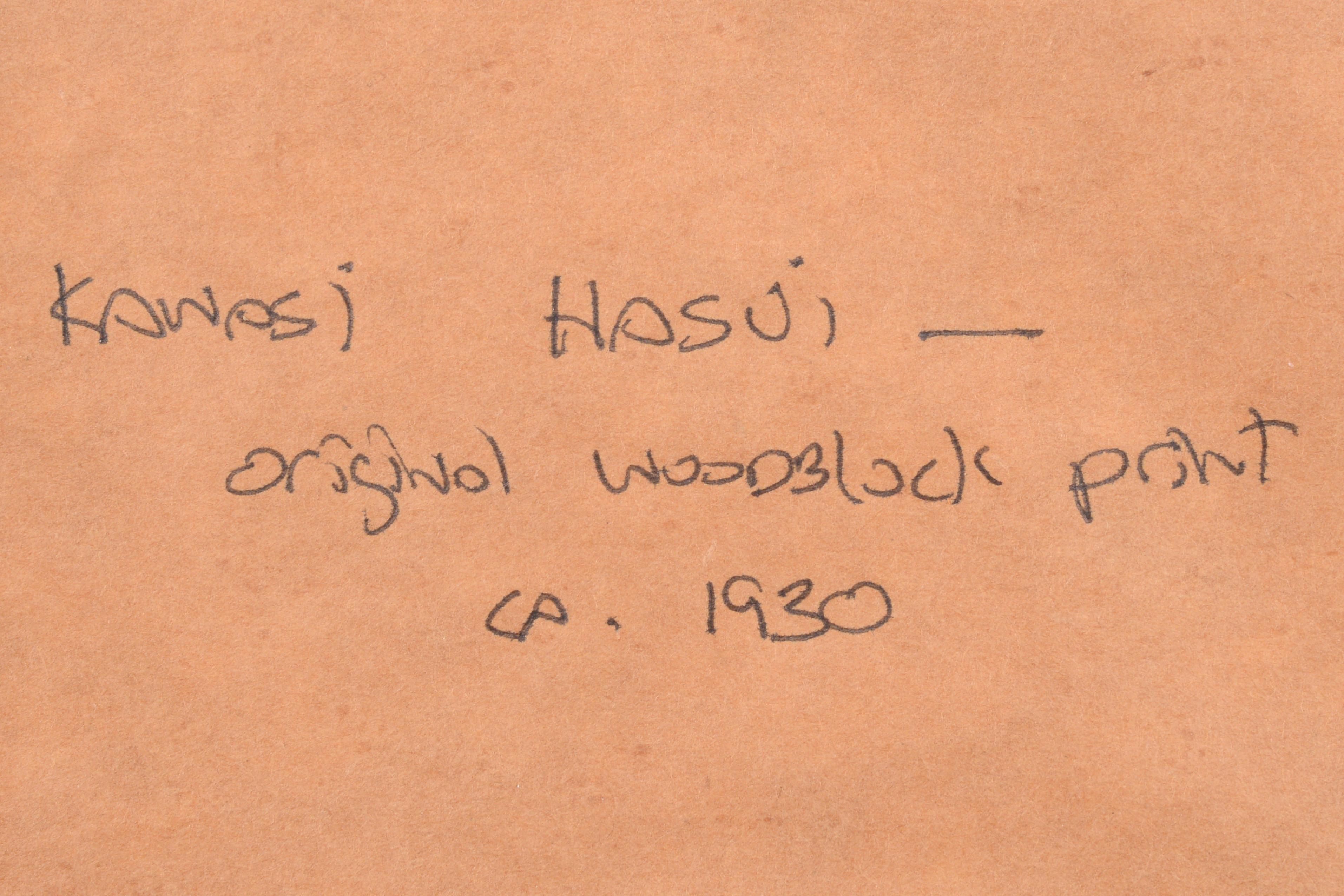 Artista/Designer; Produttore: Hasui Kawase Hasui (giapponese, 1883-1957)
Marchio(i); note: sigillo dell'artista; circa 1935
Materiali: xilografia 
Dimensioni (H, L, P): 5.5 