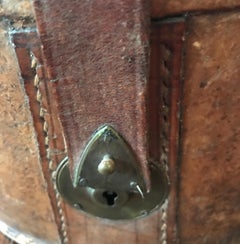 Hat Box Leather 18th Century Empty Red Velvet