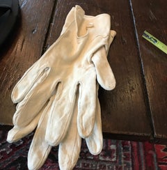 Hat Chapeau Claque London 19th Century White Leather Gloves