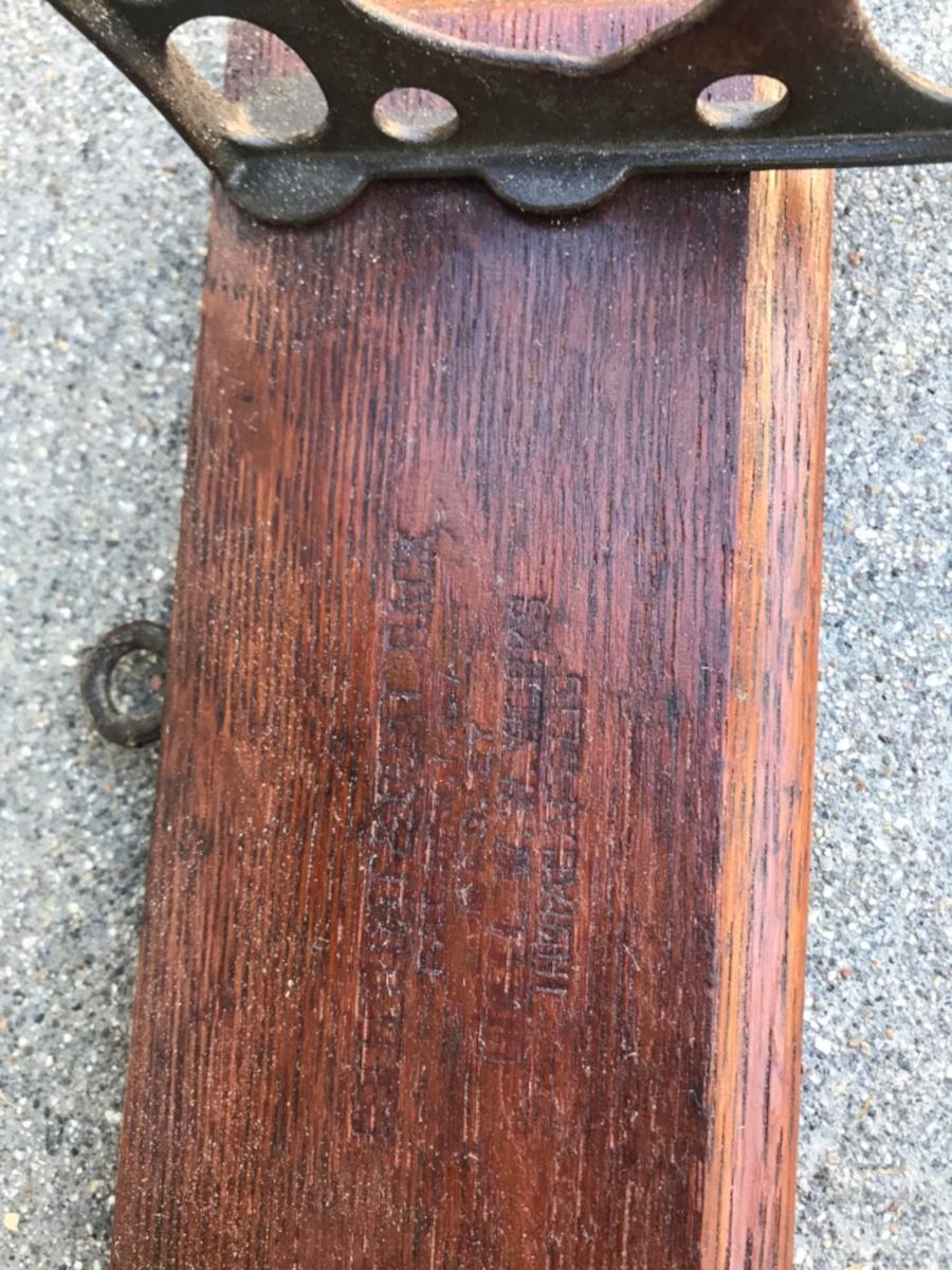 Patinated Hat and Coat Rack Signed and Dated 1901