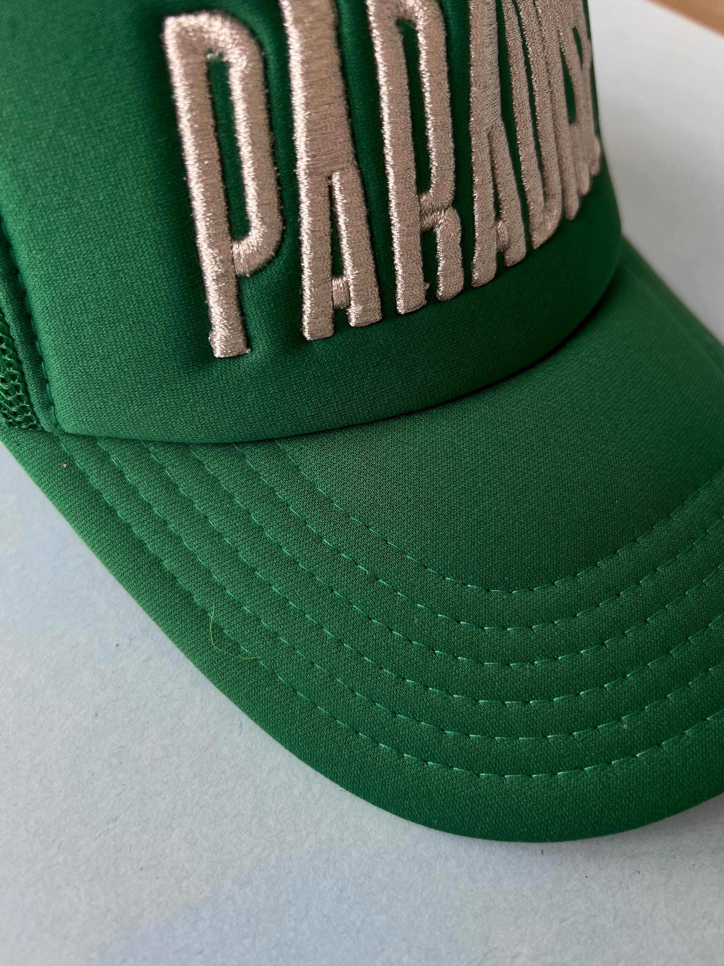 Hat Green Trucker Paradise Silver Embroidery J Dauphin In New Condition In Los Angeles, CA