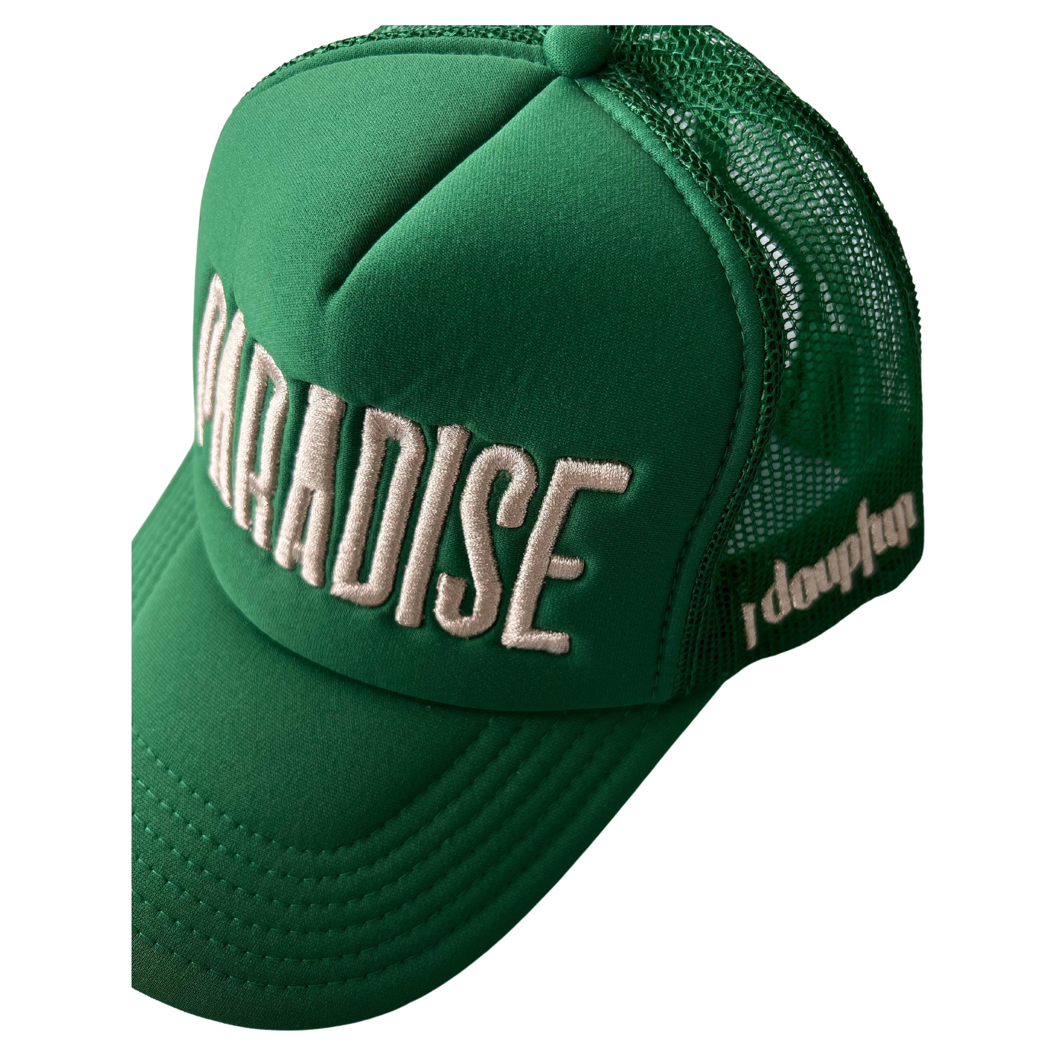 Hat Green Trucker Paradise Silver Embroidery J Dauphin 1