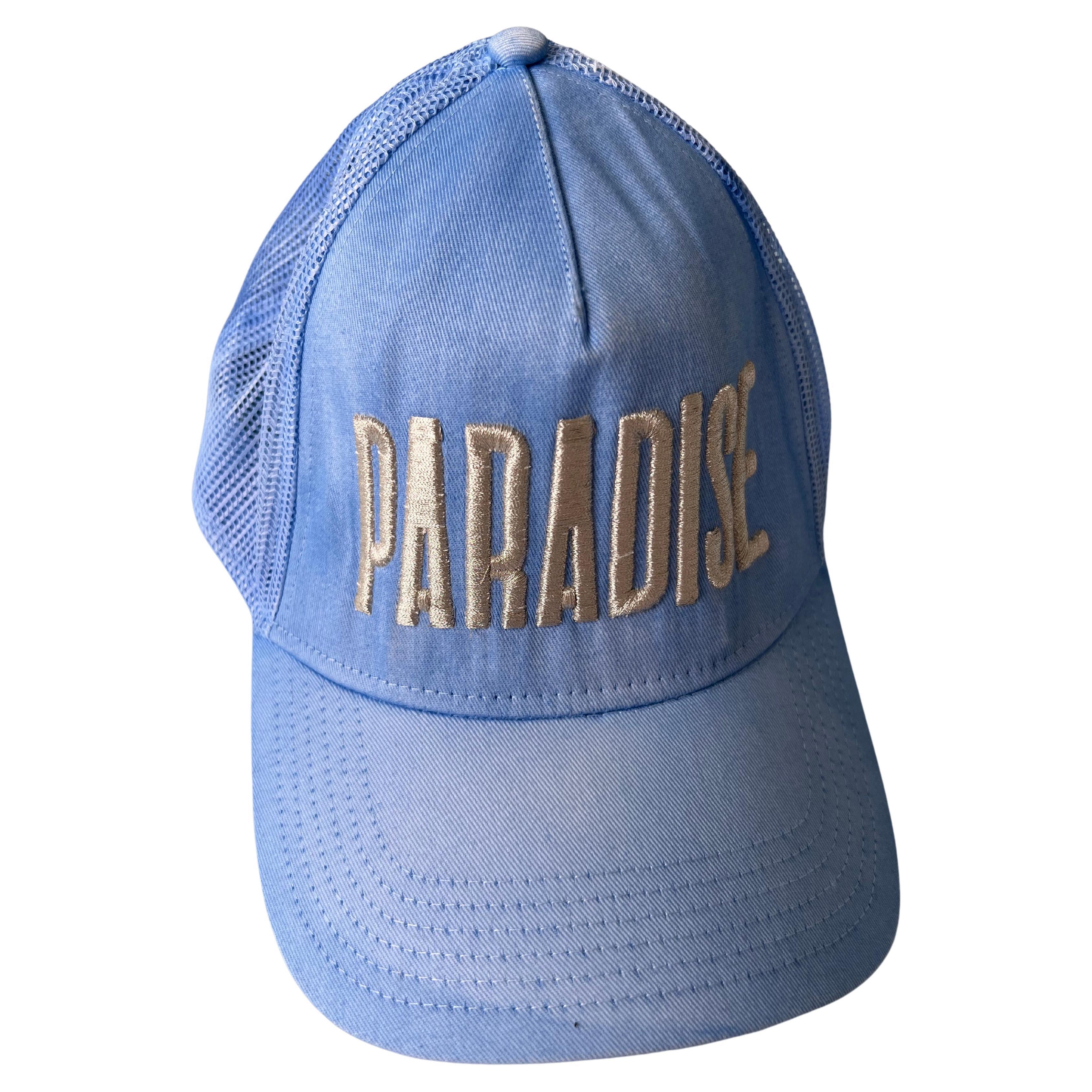 Hat Light Blue Trucker Paradise Silver Embroidery J Dauphin In New Condition In Los Angeles, CA