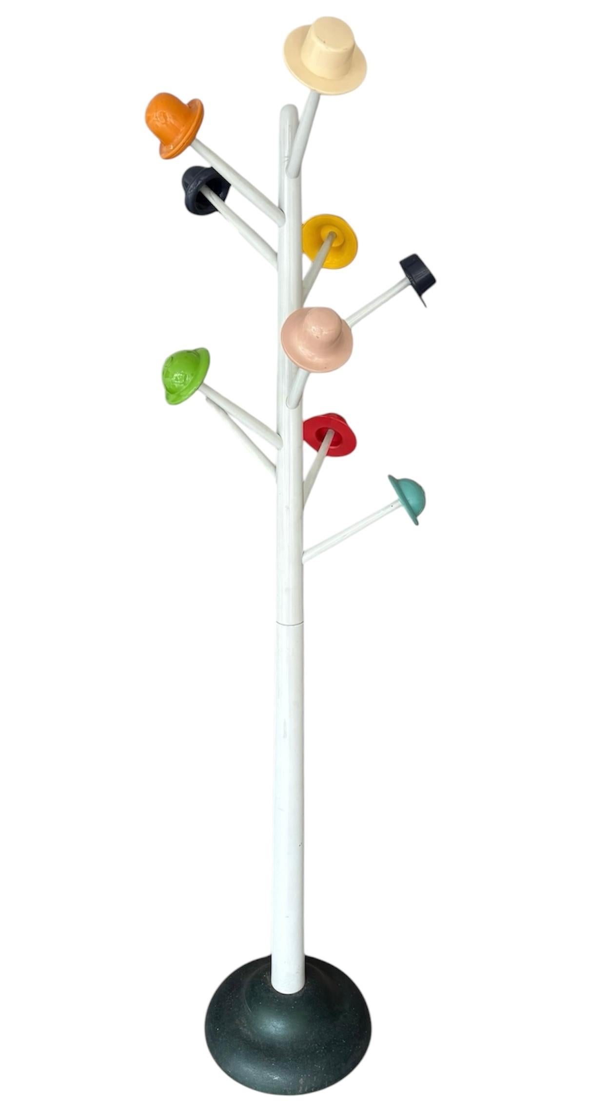 Italiano Appendiabiti Hat Tree di Ugo Nespolo per Origlia, 1984 in vendita