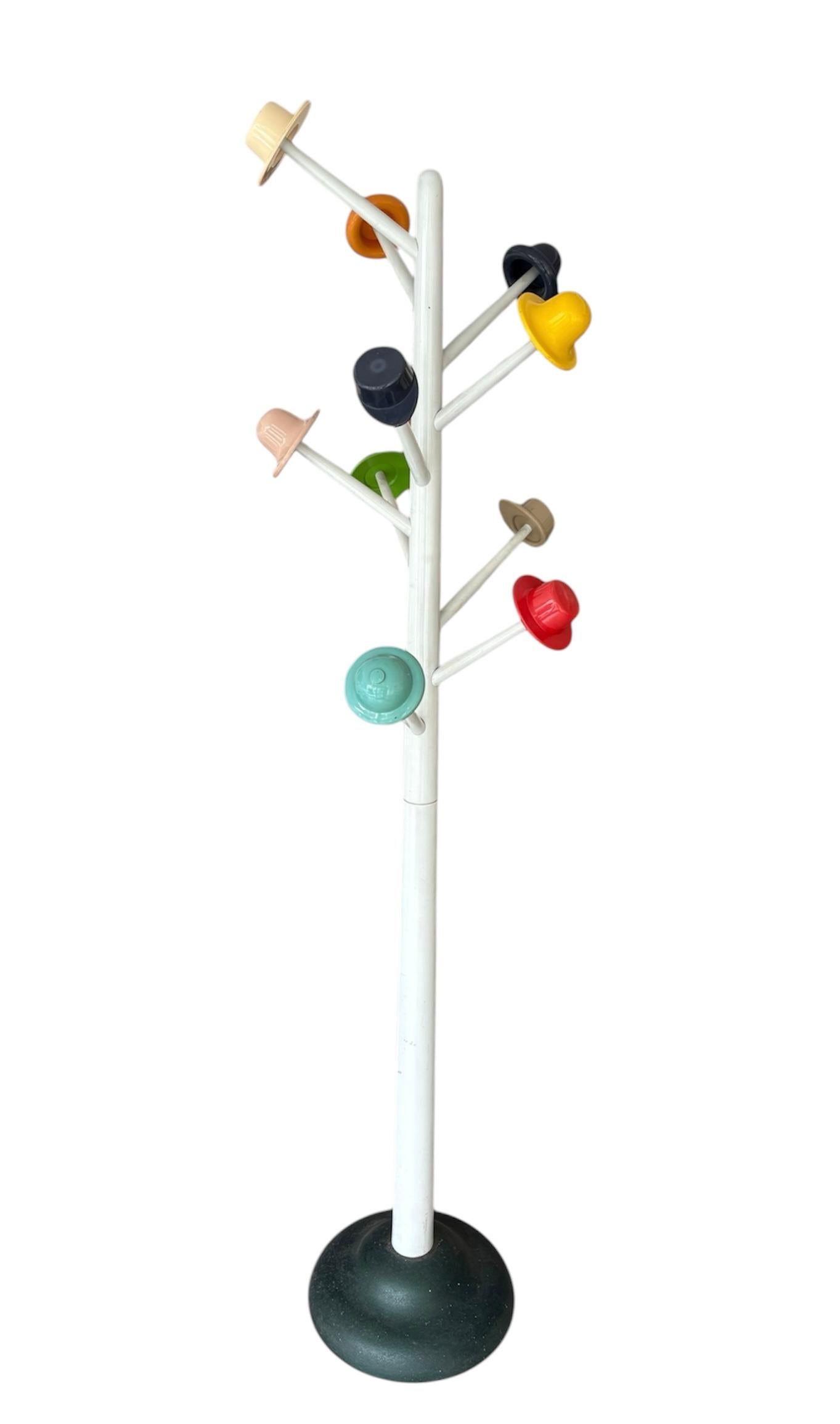 Metallo Appendiabiti Hat Tree di Ugo Nespolo per Origlia, 1984 in vendita
