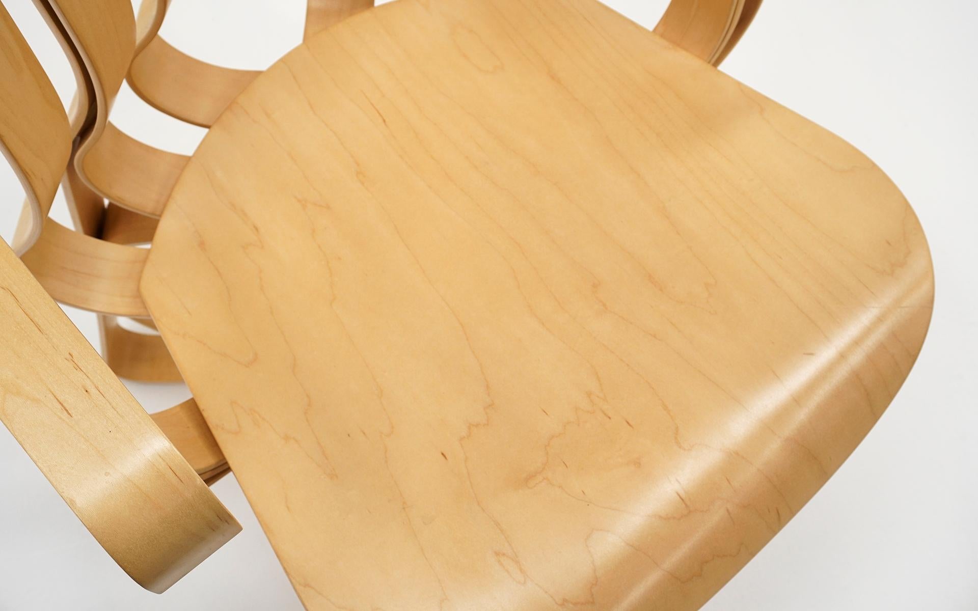 Maple Hat Trick Chairs by Frank Gehry for Knoll, Buy One, a Pair, or All Three, Signed