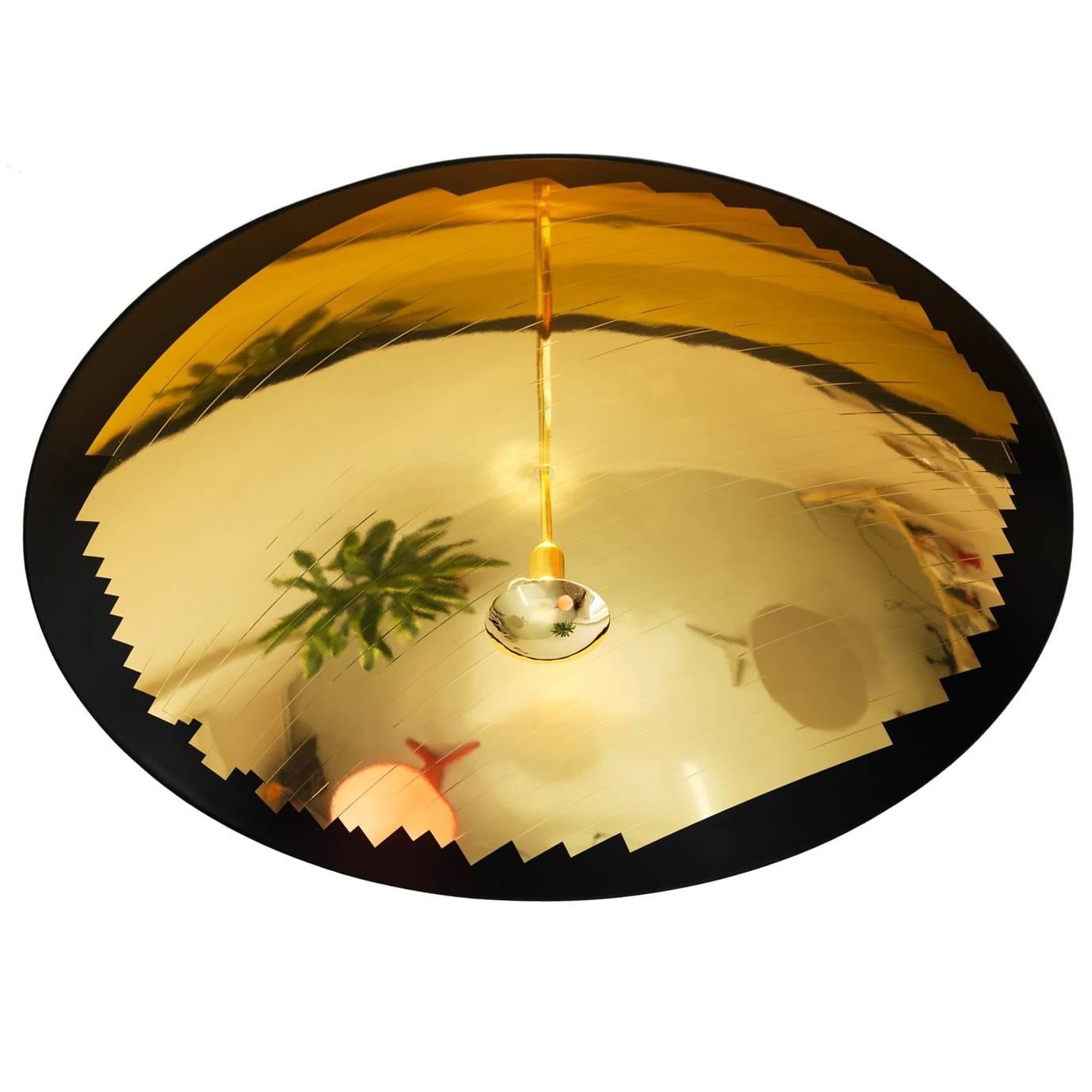 Hatchlight Reflective Ceiling Light Black and Gold For Sale