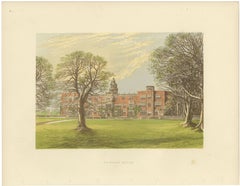 Hatfield House, Hertfordshire, Antique Morris Woodblock Print, circa 1870