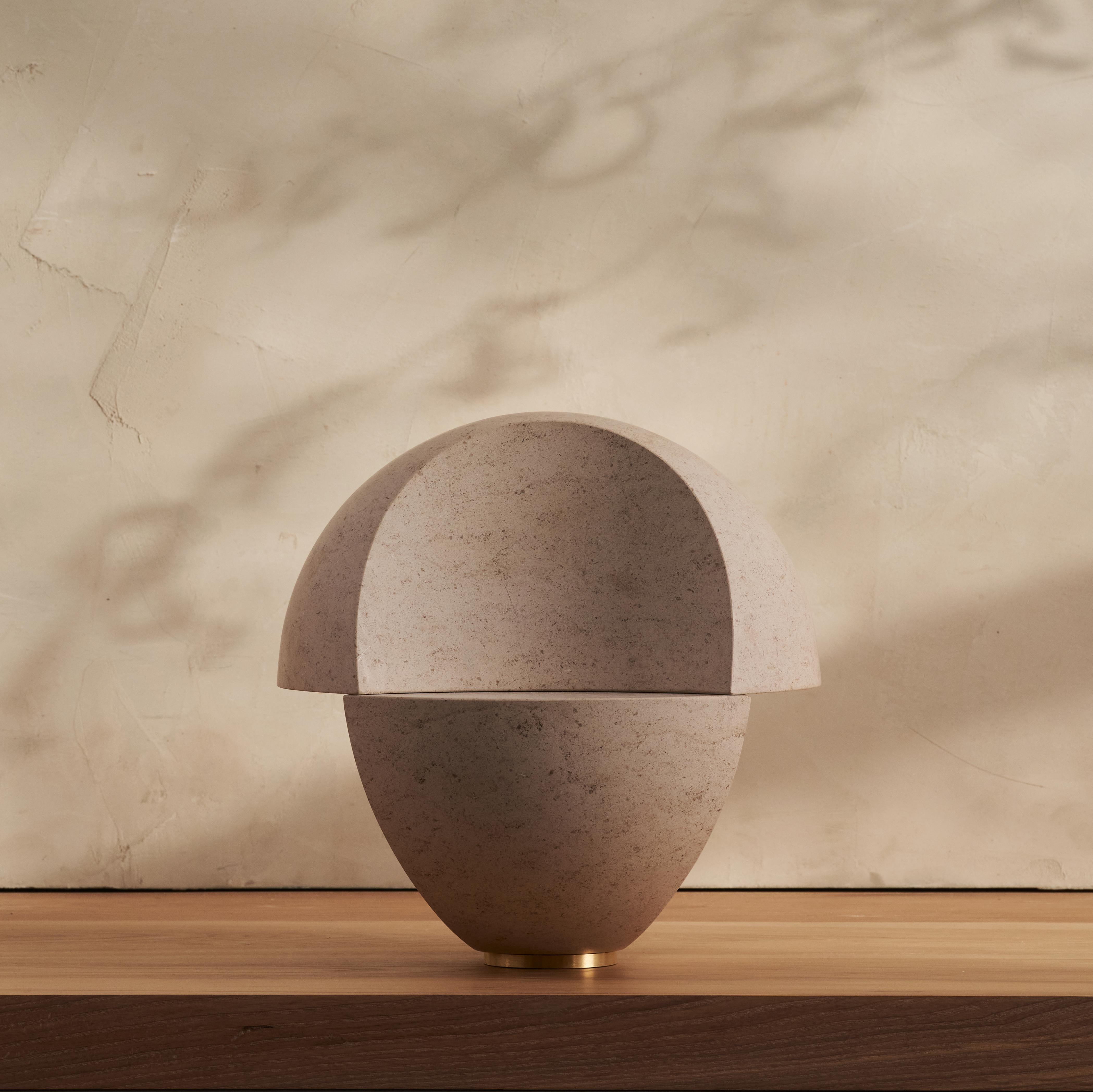 Modern Hathor Spherical Stone Table Light For Sale
