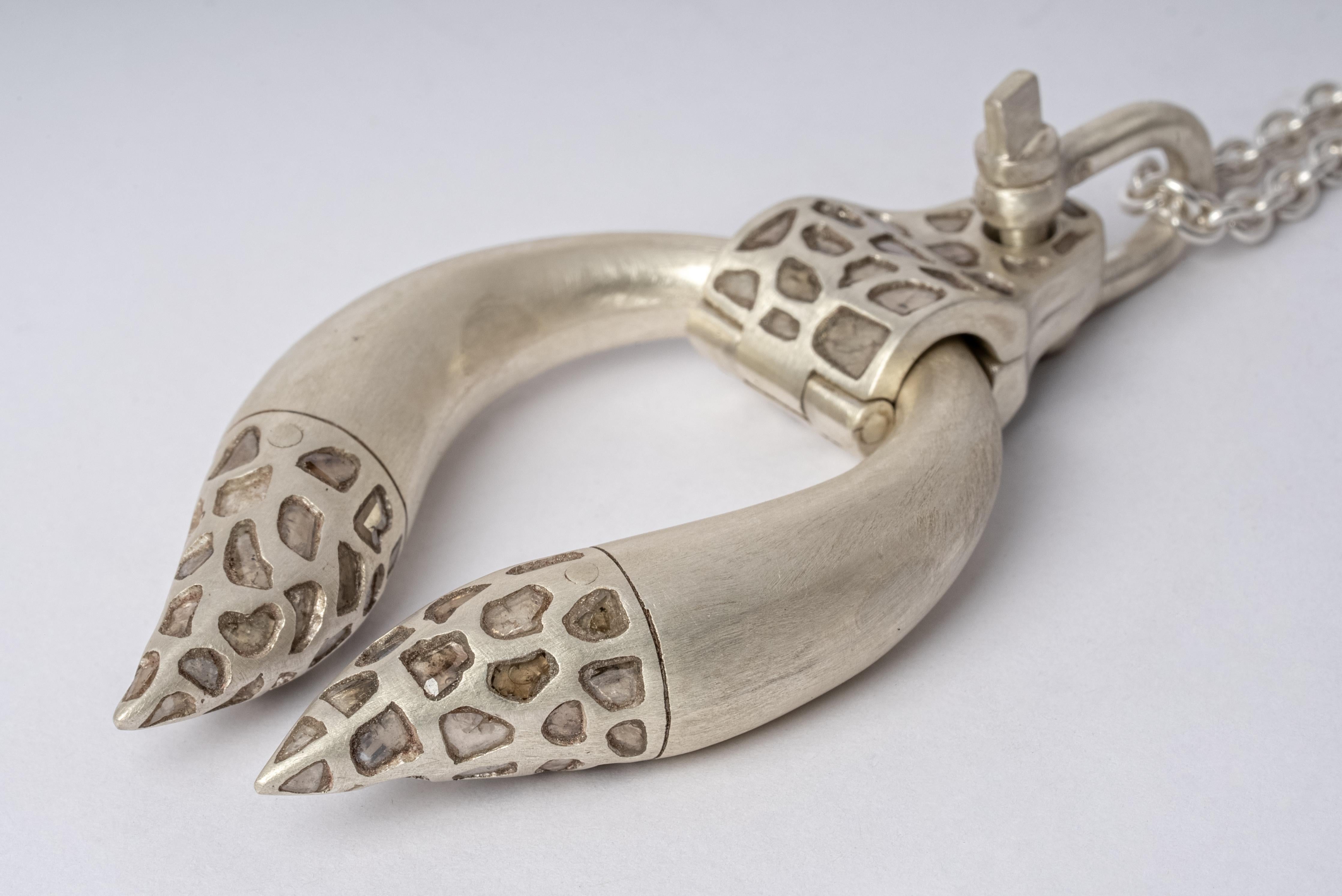 Rough Cut Hathor Necklace (Medium, Mega Pavé, MA+DIA) For Sale