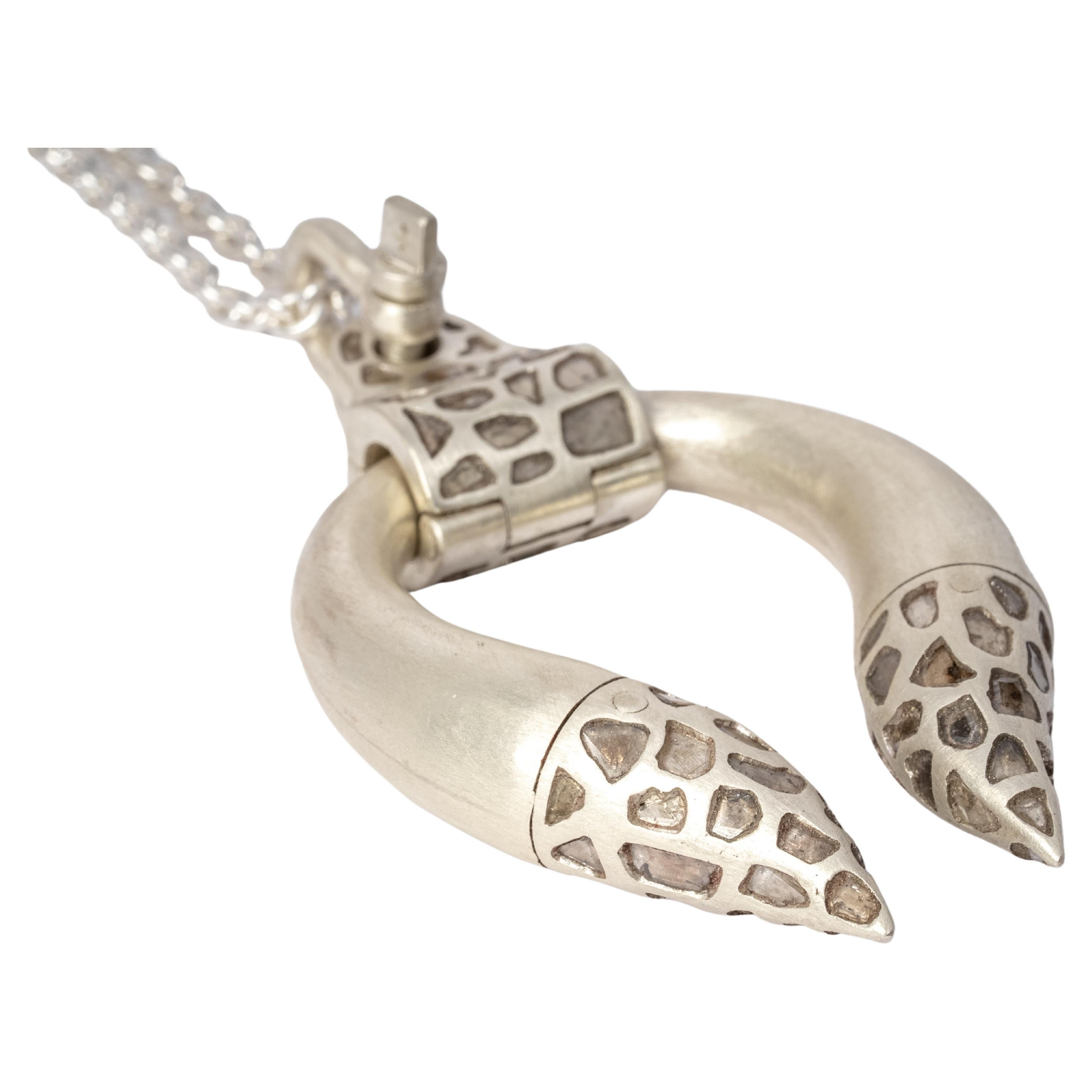 Hathor Necklace (Medium, Mega Pavé, MA+DIA) For Sale