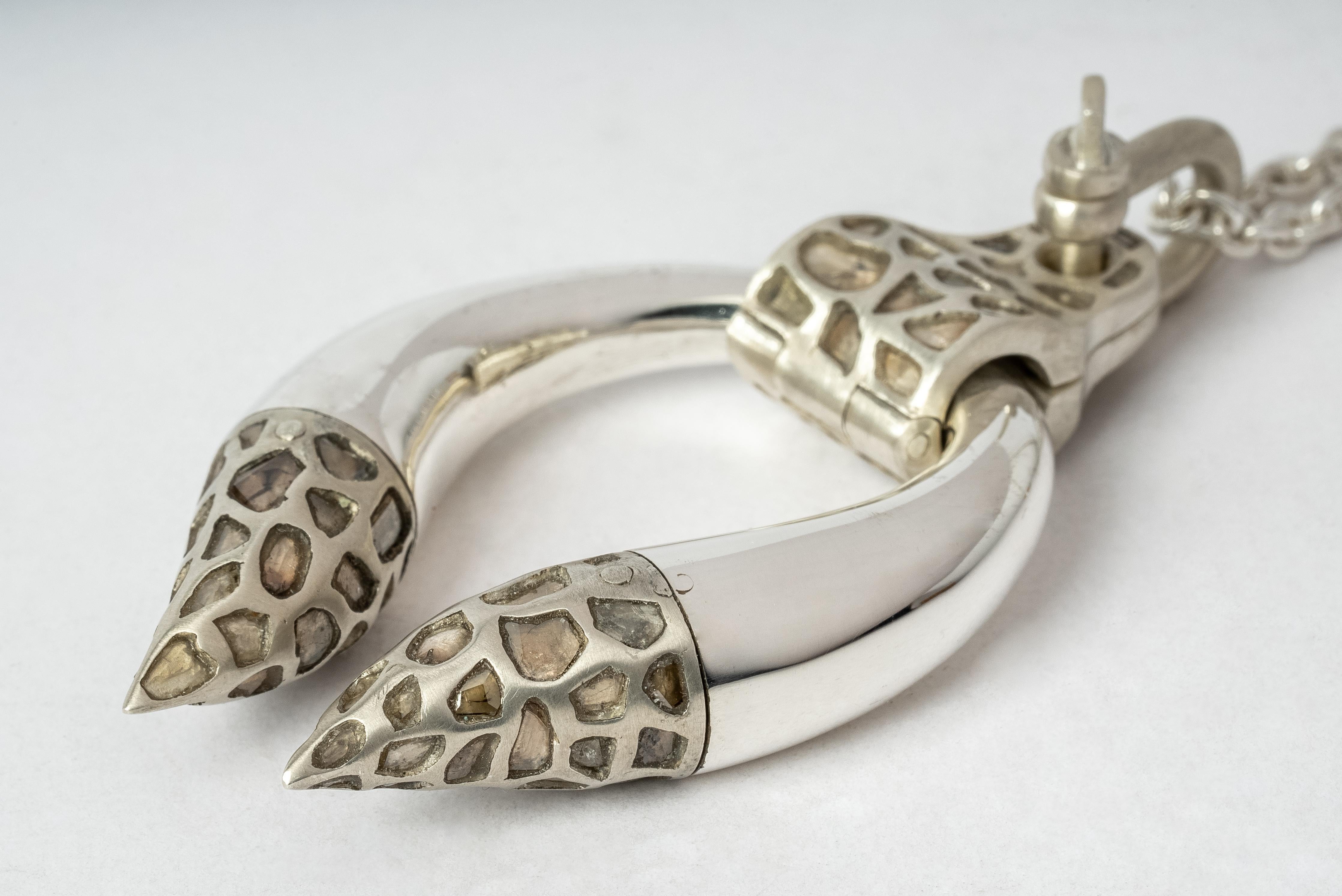 Rose Cut Hathor Necklace (Medium, Mega Pavé, MA+PA+DIA) For Sale