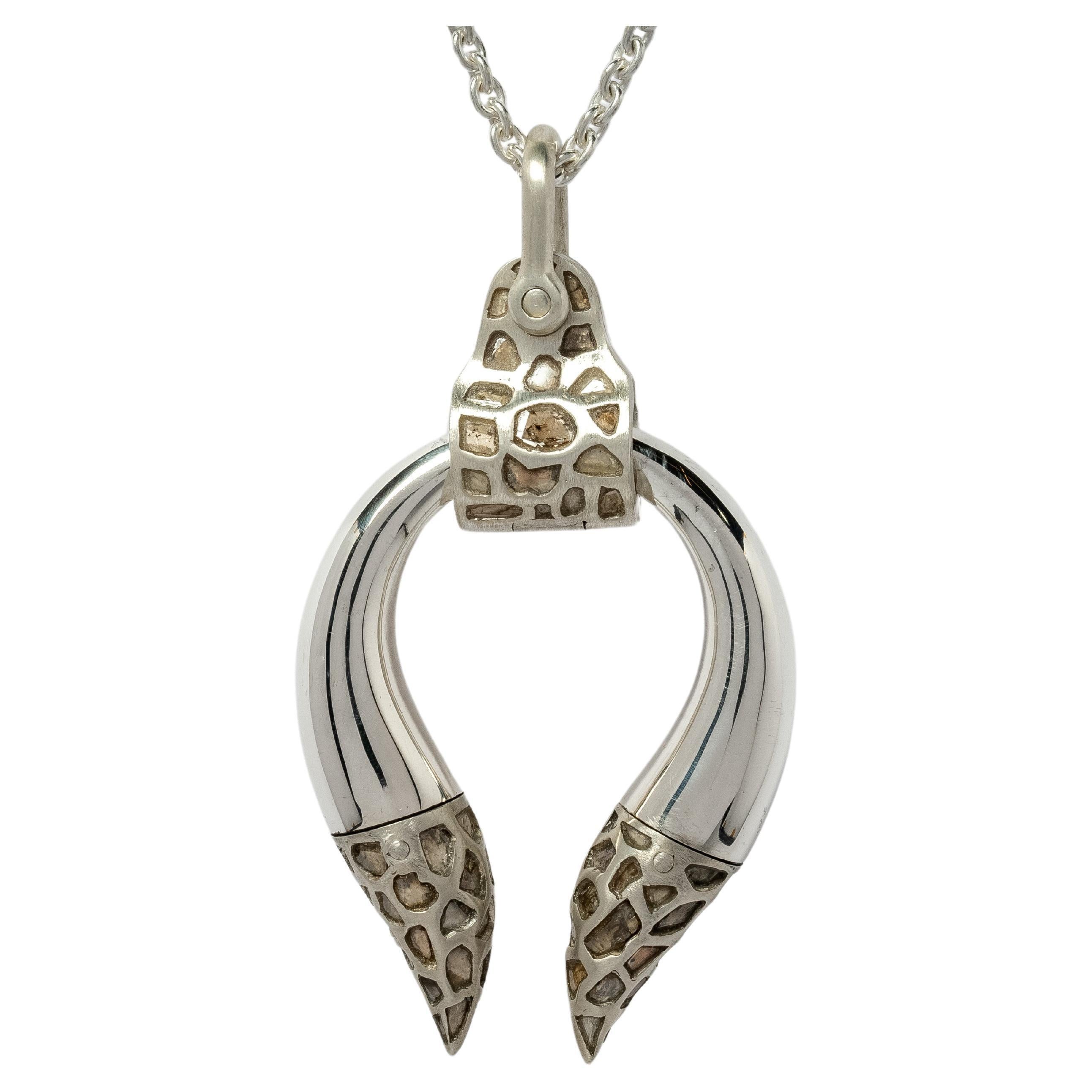 Hathor Necklace (Medium, Mega Pavé, MA+PA+DIA) For Sale