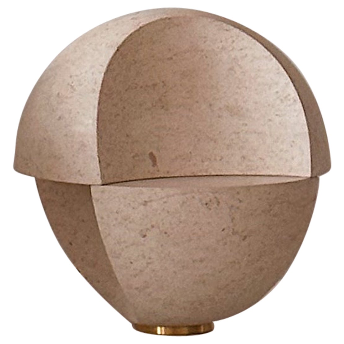 Hathor Table Lamp in Saint Rafael Stone and Brass by Farrah Sit For Sale