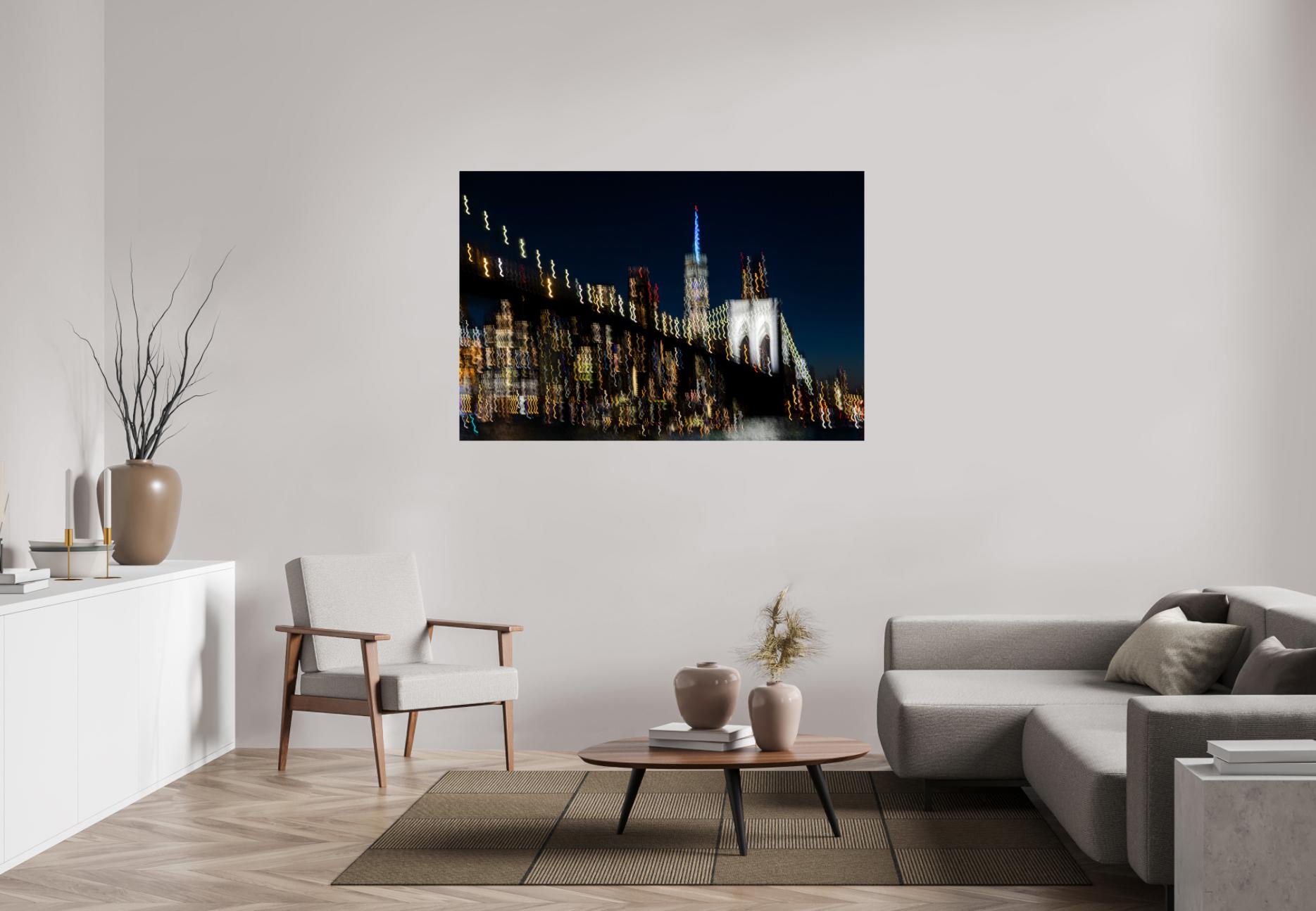 Brooklyn Bridge, Lichter von New York, Abstrakte Fotografie, Giclée Großdruck im Angebot 4