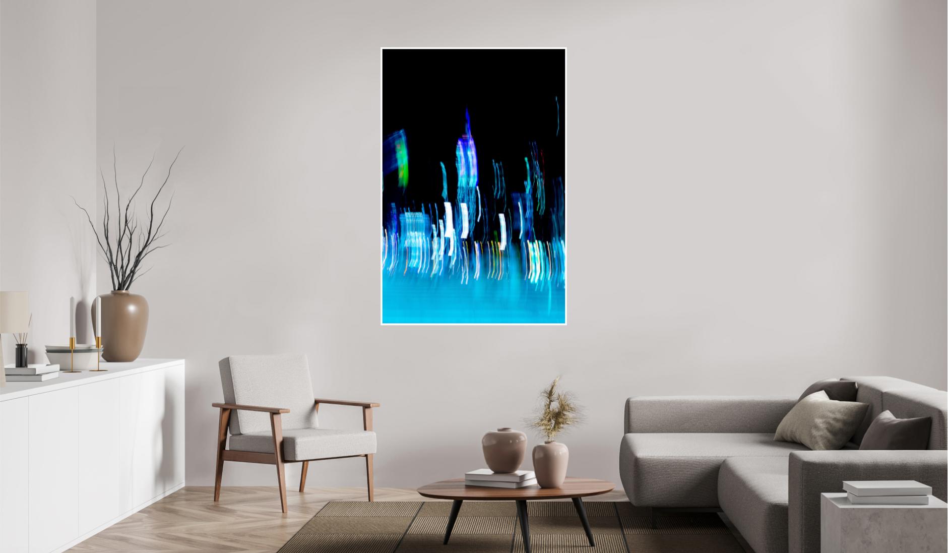 « Empire in Blue, Lights of New York » Giclee, photographie abstraite, limitée 2/20 en vente 1