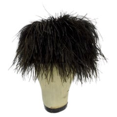 Retro Hats by Gertrude Ostrich Feather Pillbox Hat