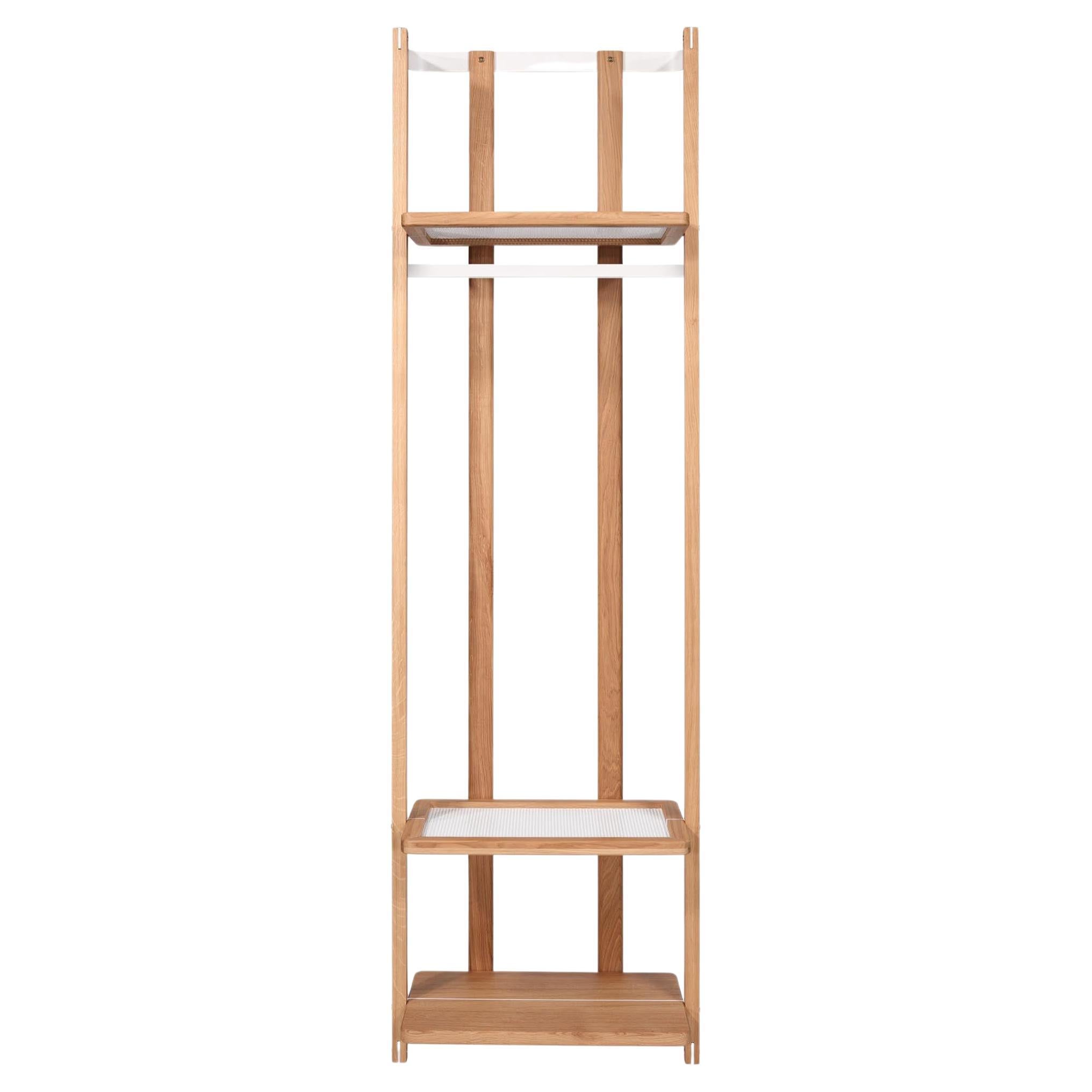 Hatt Shelving System 3 Shelves + Coat Hanger Ash Wood