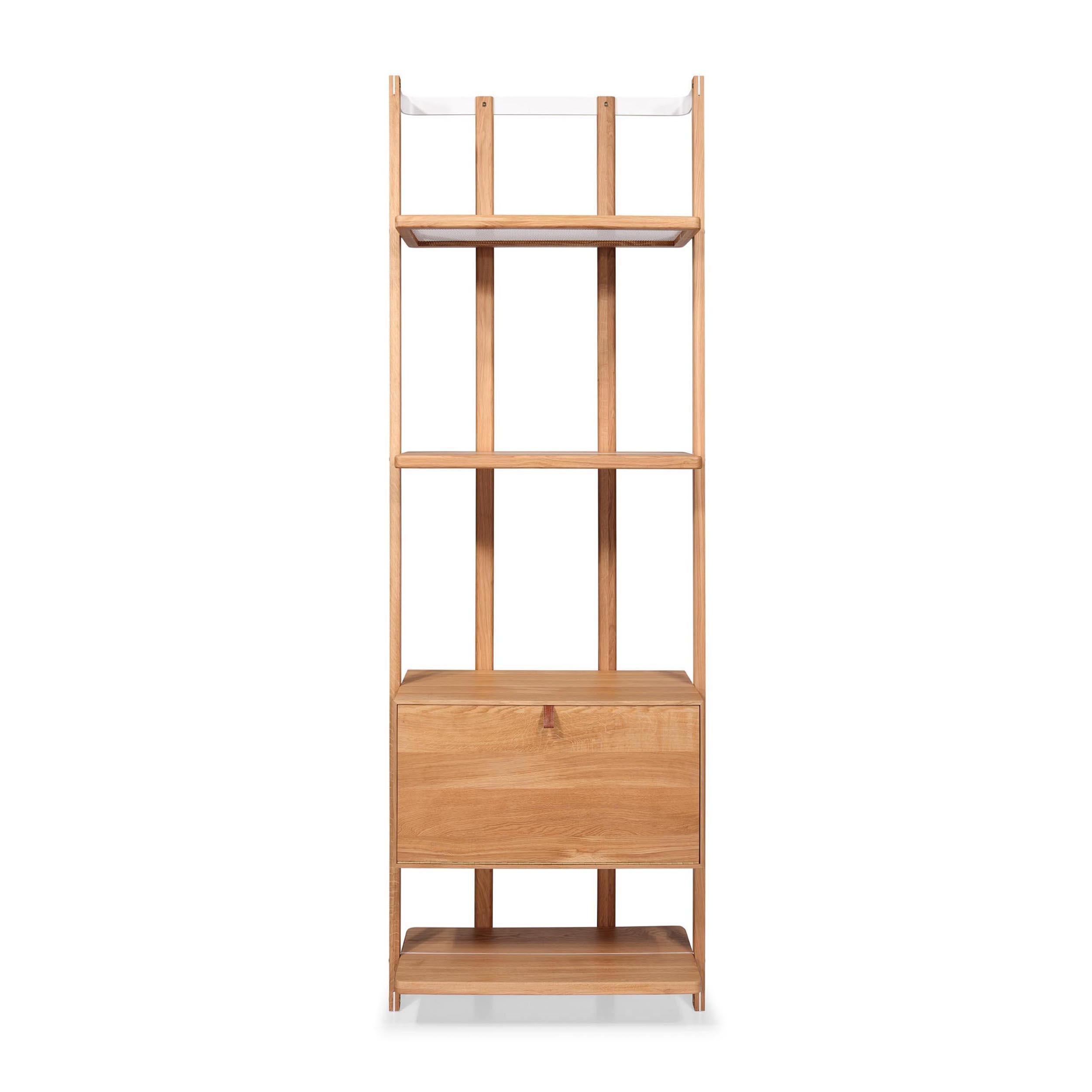 Hatt Shelving System, 4 Shelves + Storage Unit Ash Wood For Sale 3