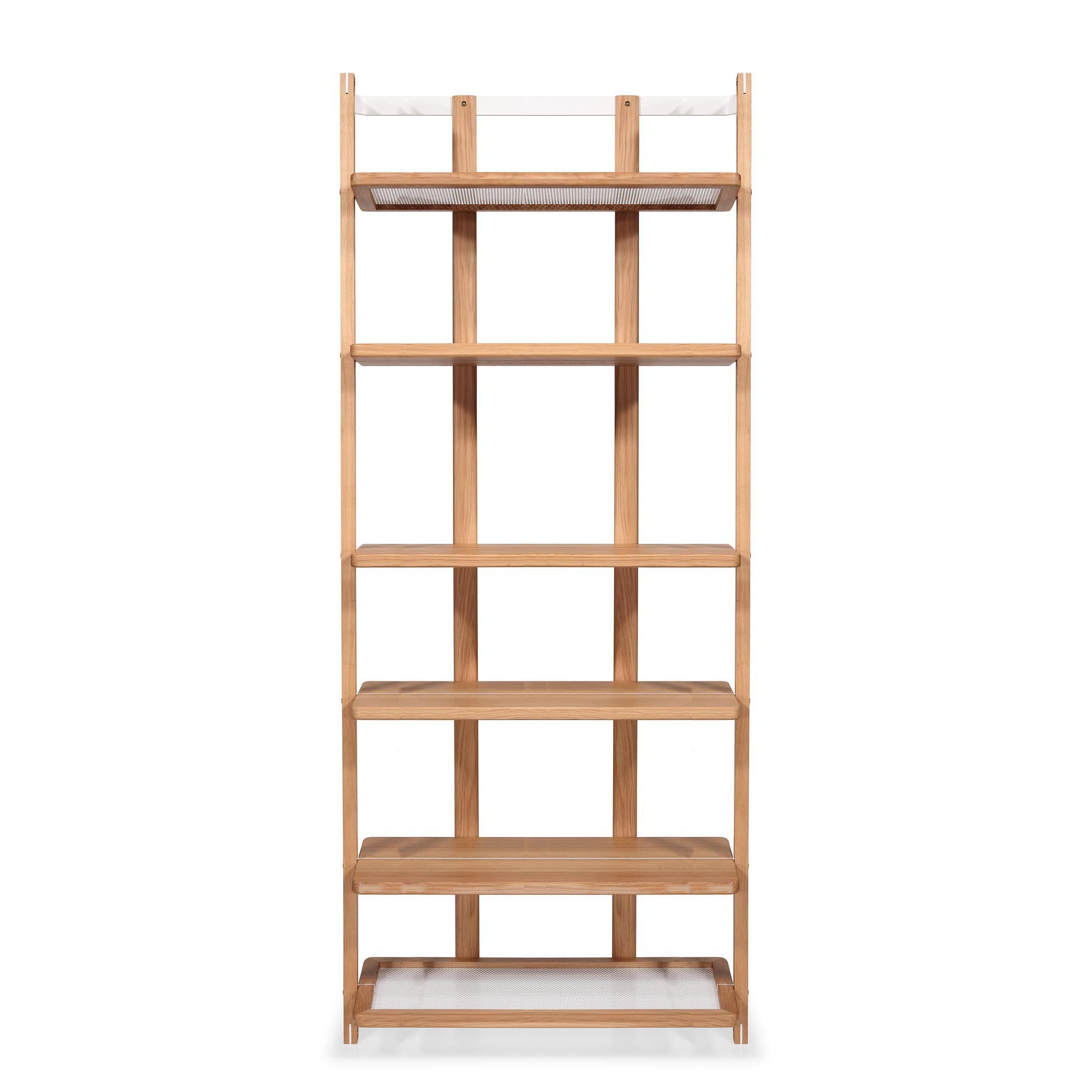 Hatt Shelving System, 4 Shelves + Storage Unit Ash Wood For Sale 8