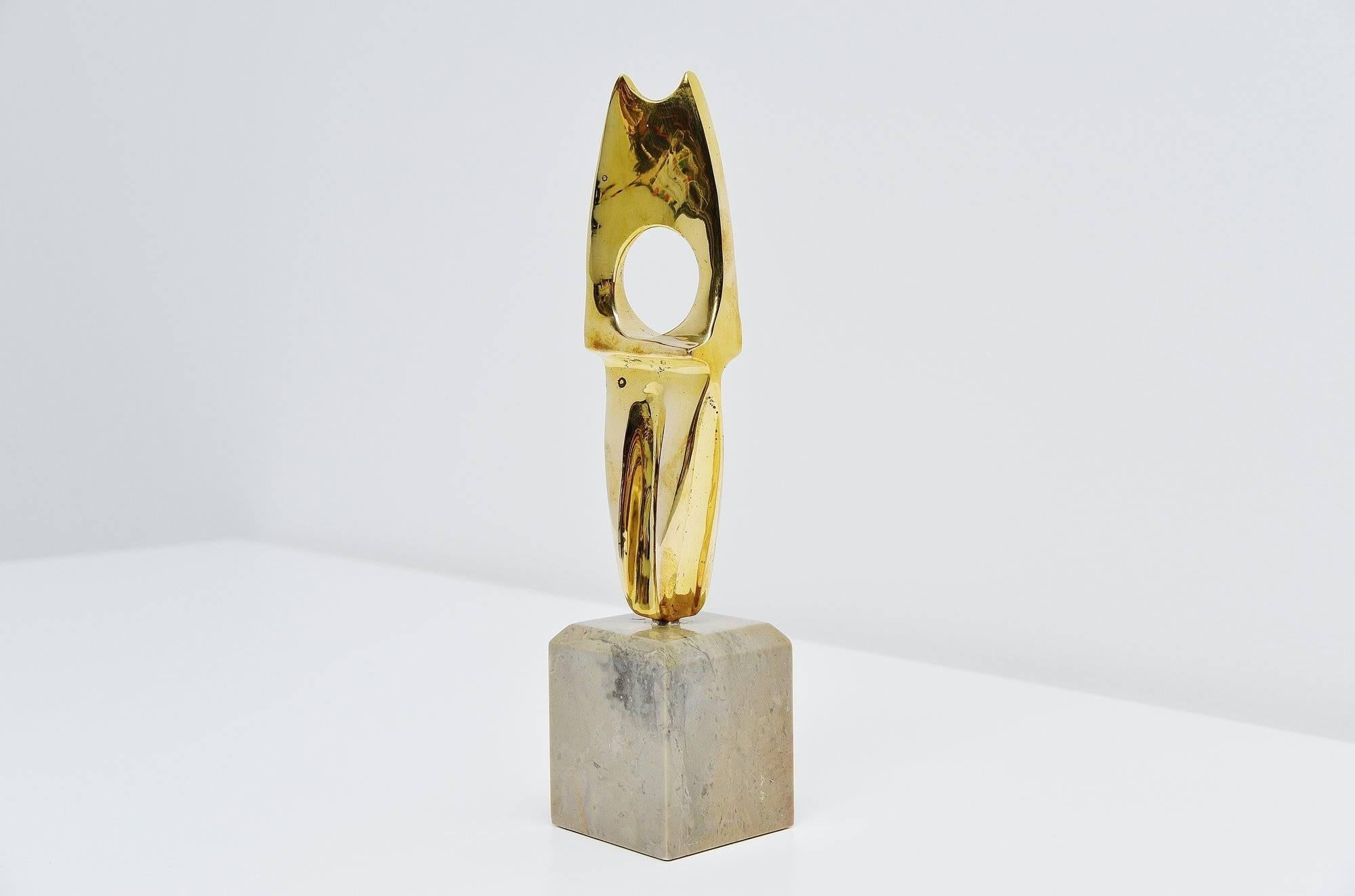 Mid-Century Modern Hattakitkosol Somchai Bronze Abstract Spine Sculpture, 1970