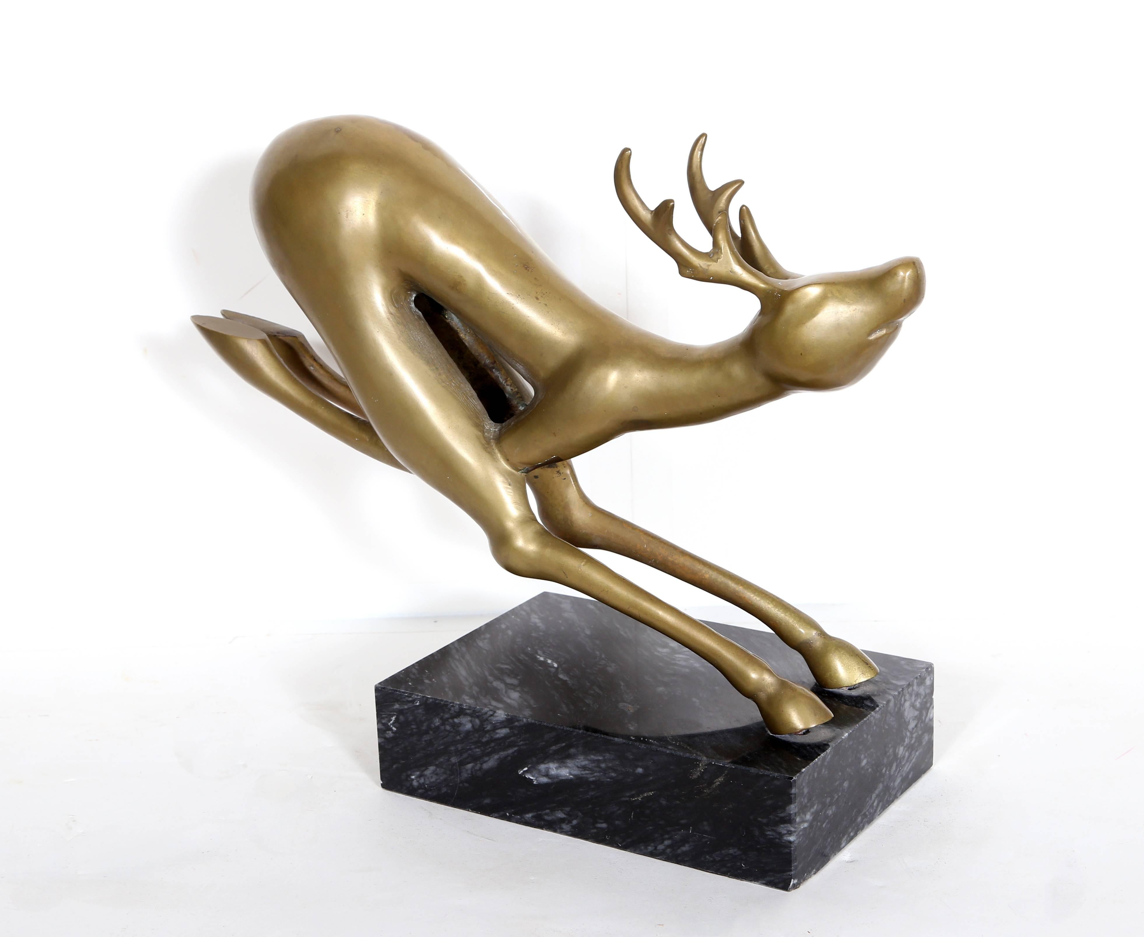 bronze reindeer sculpture