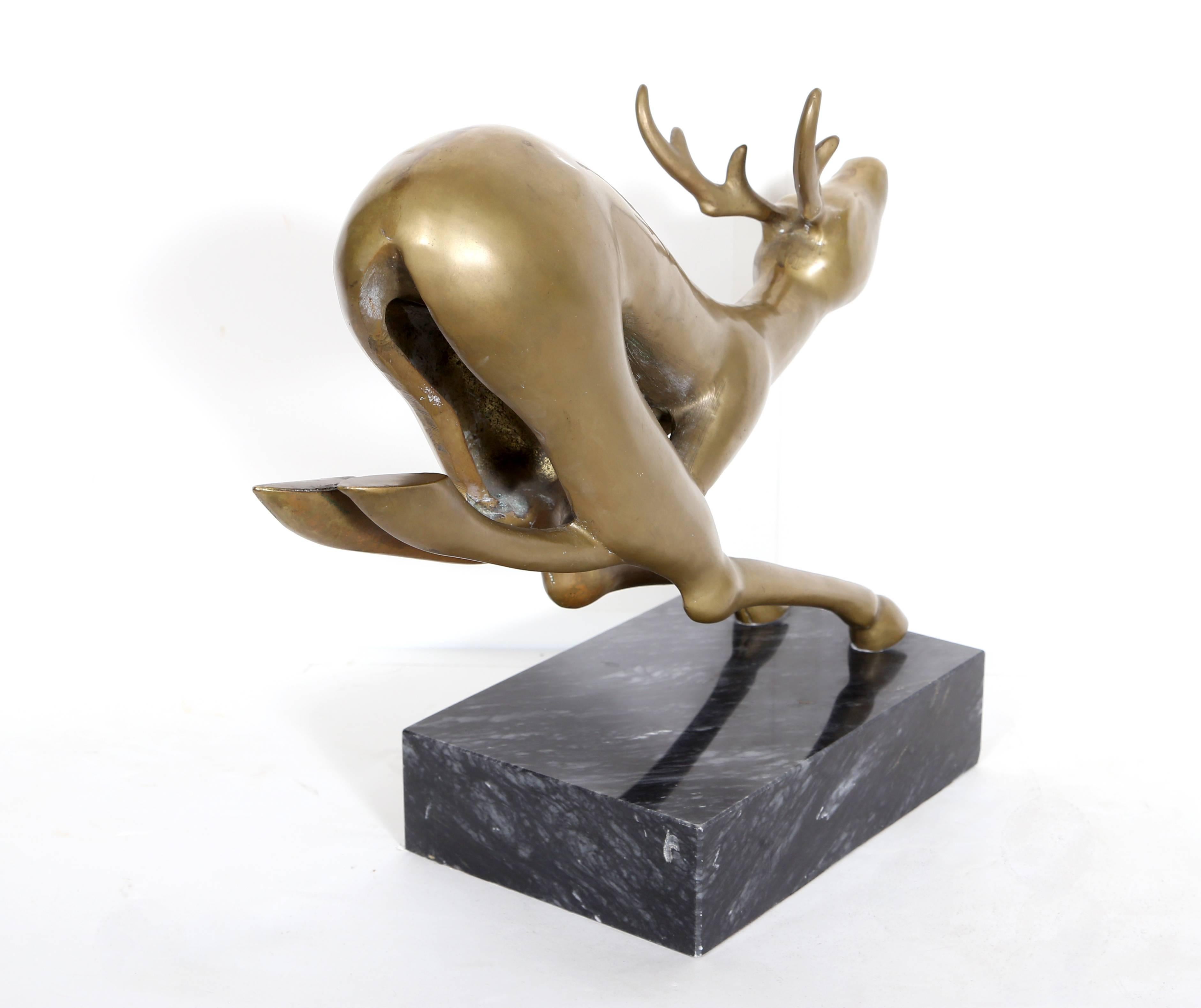 Gold Reindeer, Bronze Sculpture by Mattakitkosol Somchai For Sale 1