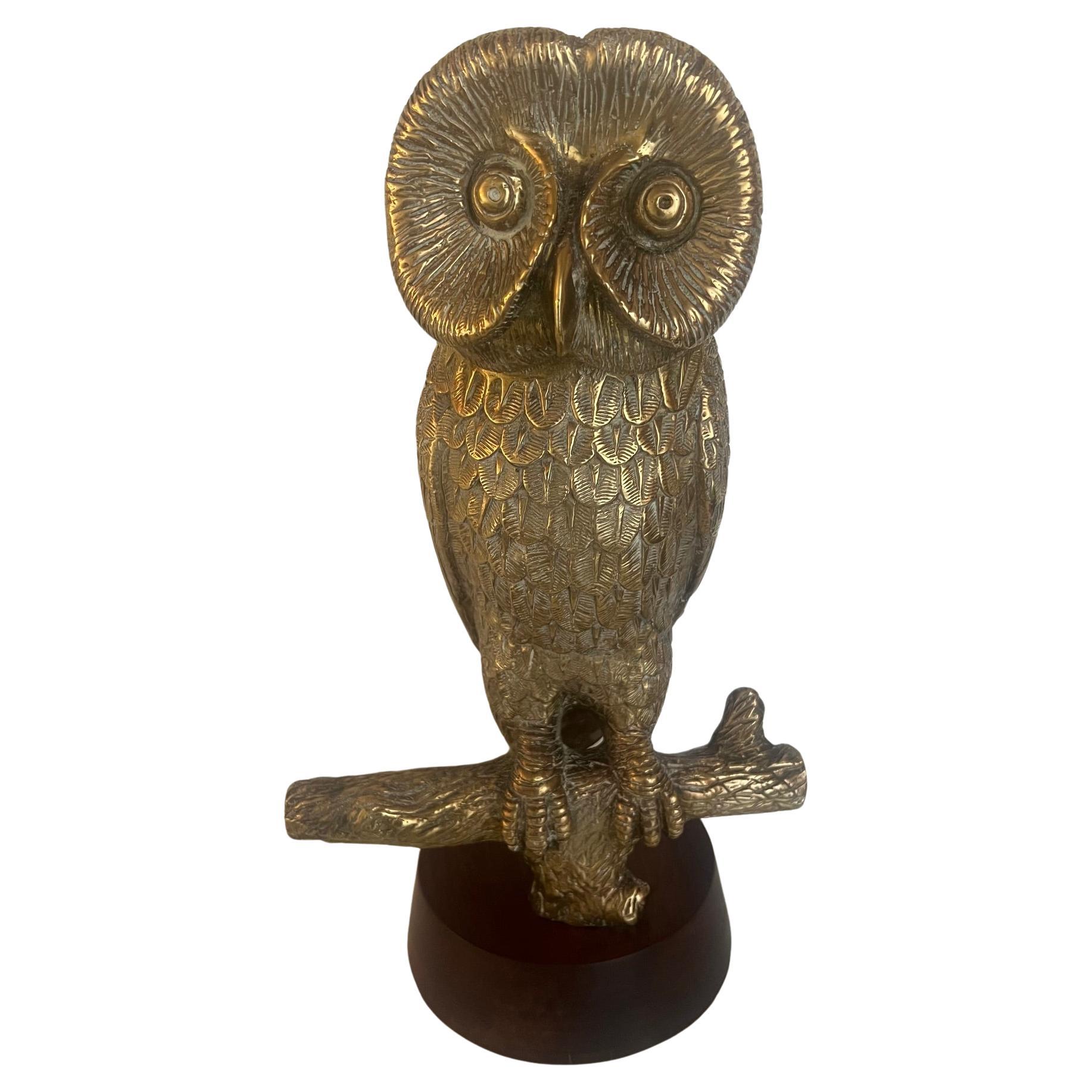 Hattakitkosol Somchai Signed Bronze Owl Sculpture, 1970