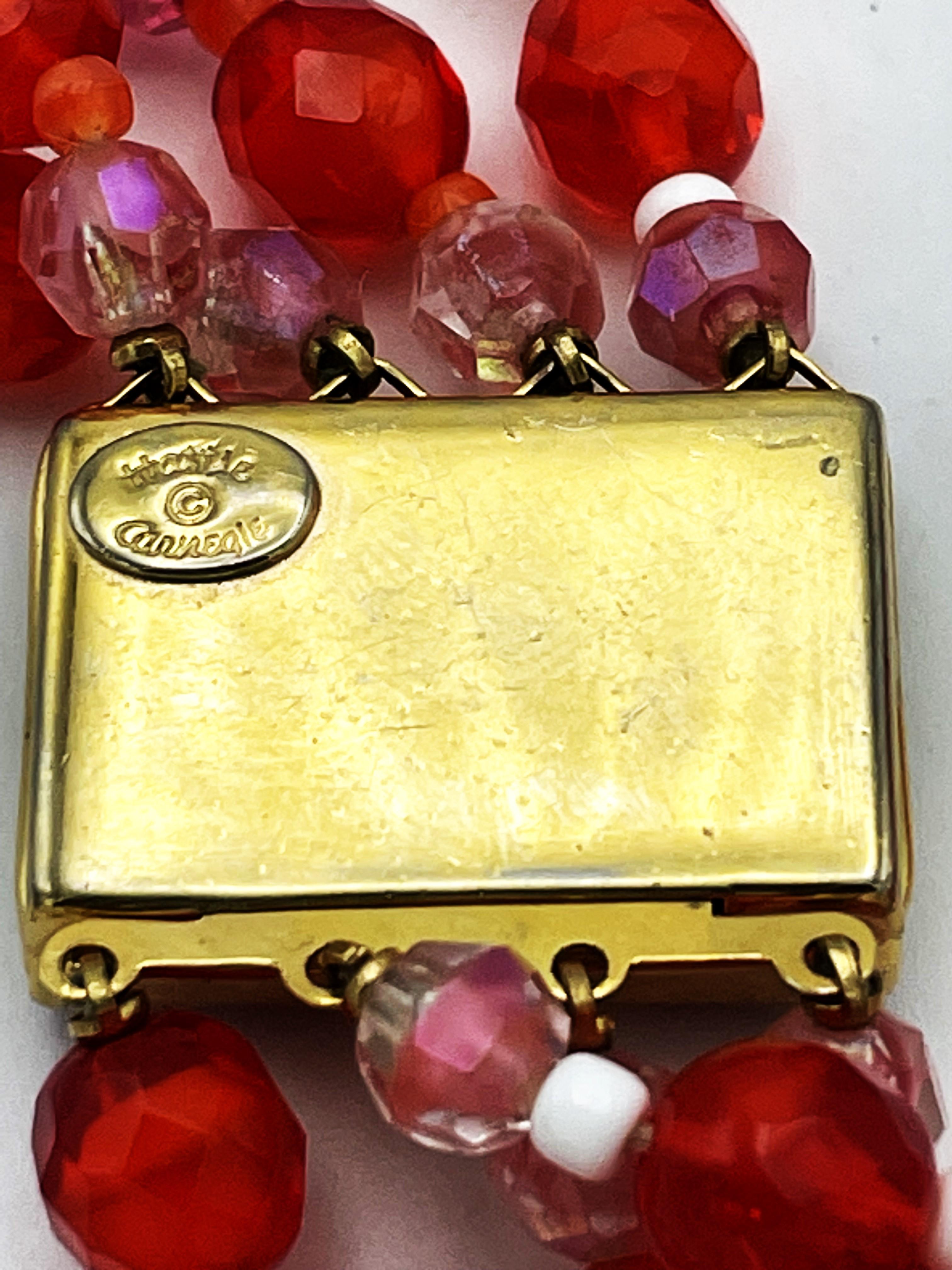 Hattie Carnegie Collier à 4 rangées de différentes pierres  perles et couleurs différentes, années 1950 en vente 6