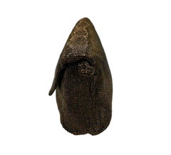 Hattie Carnegie Chocolate Copper Bugle Beaded Clutch, 1940s