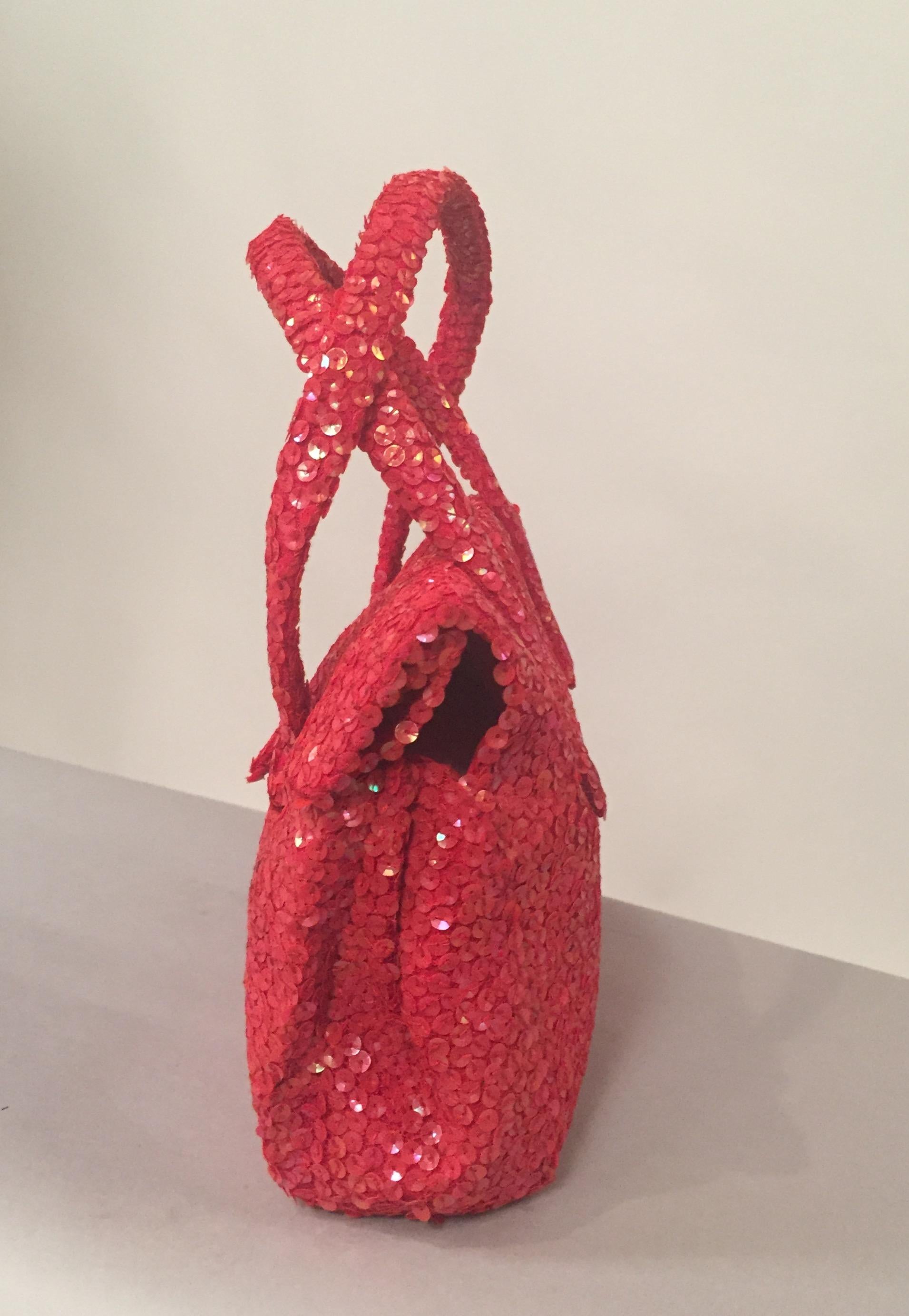 coral evening bag
