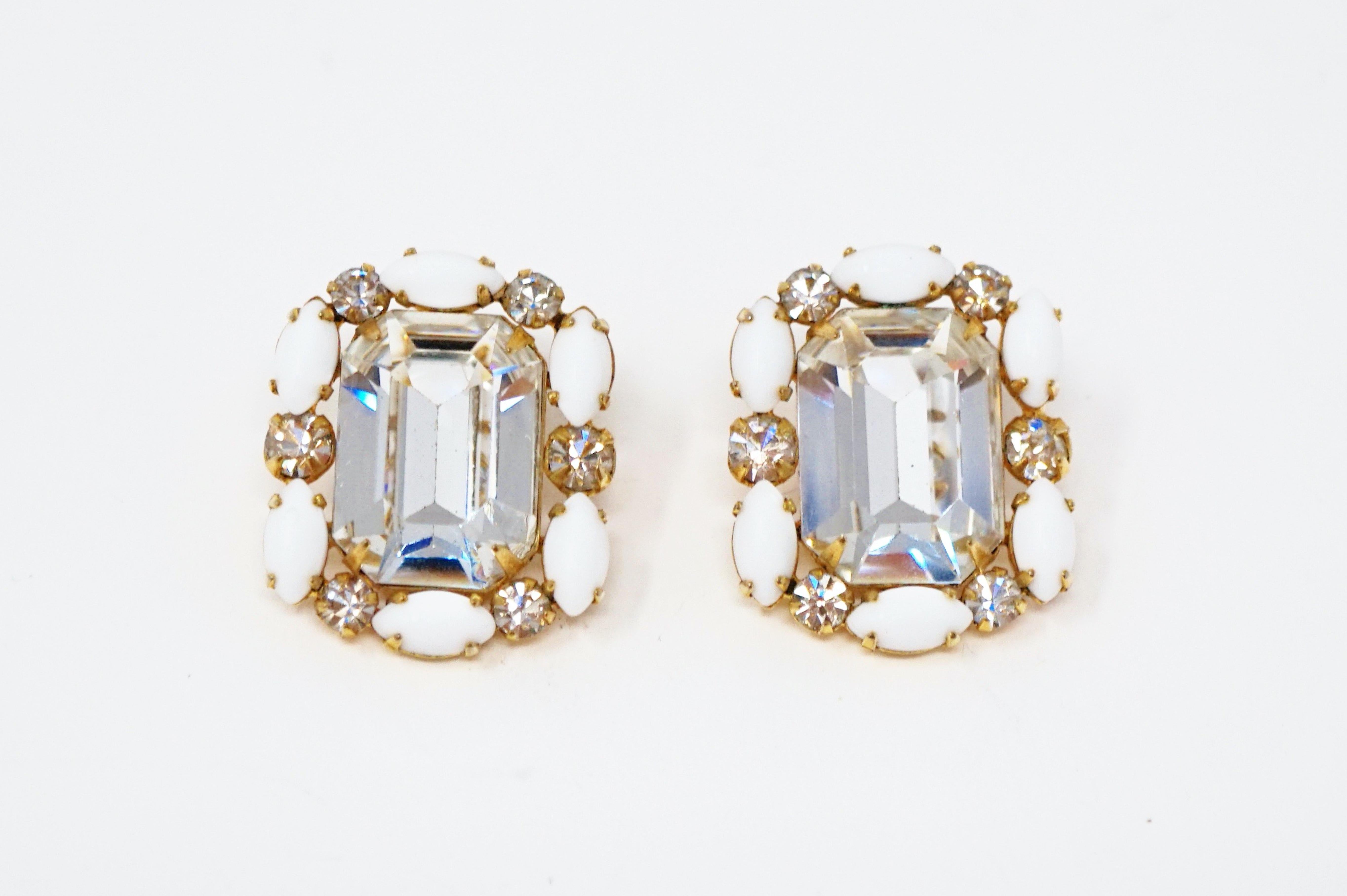 Hattie Carnegie Crystal Statement Earrings, Signed, circa 1950s 1