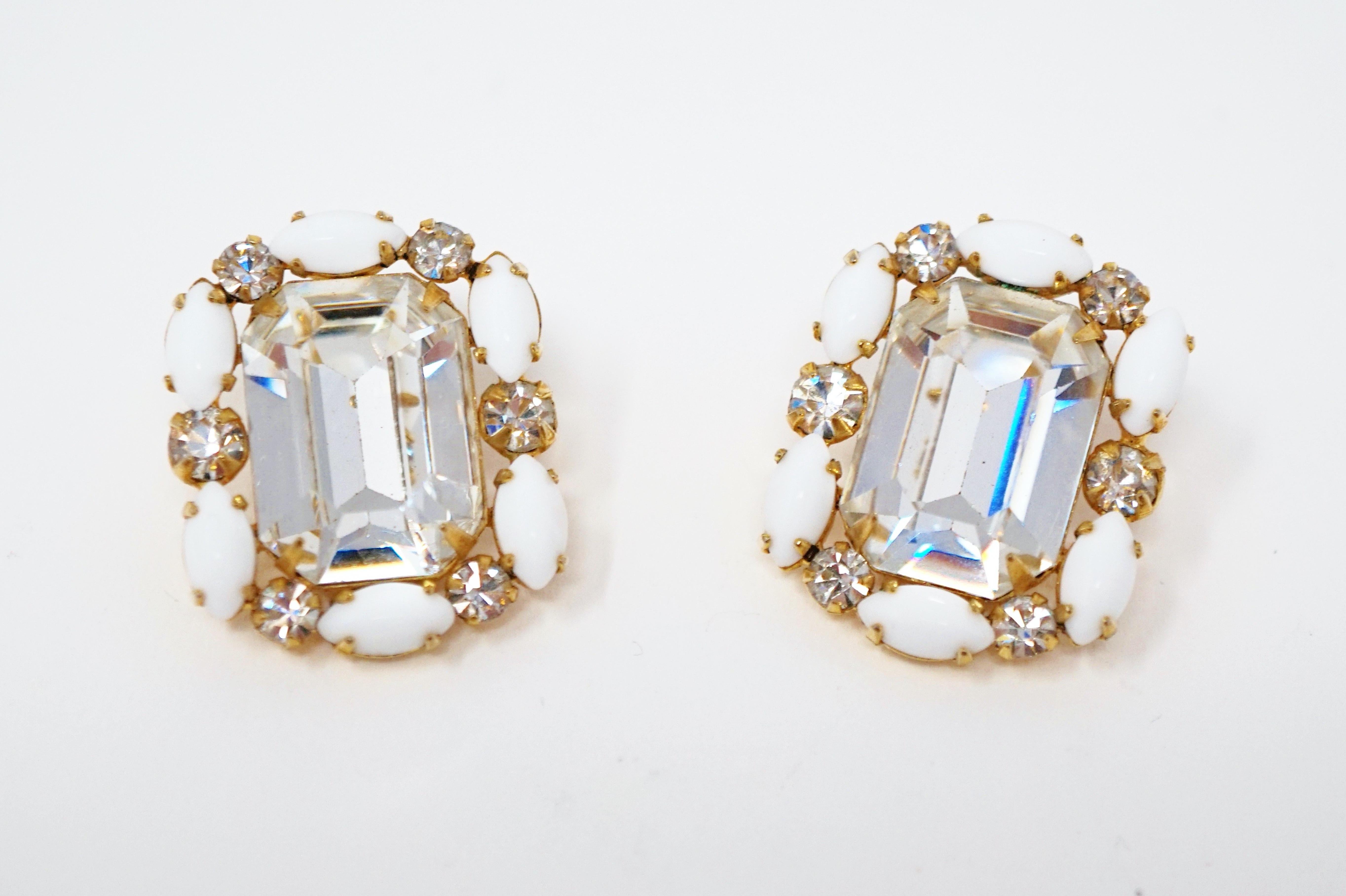 Hattie Carnegie Crystal Statement Earrings, Signed, circa 1950s 2