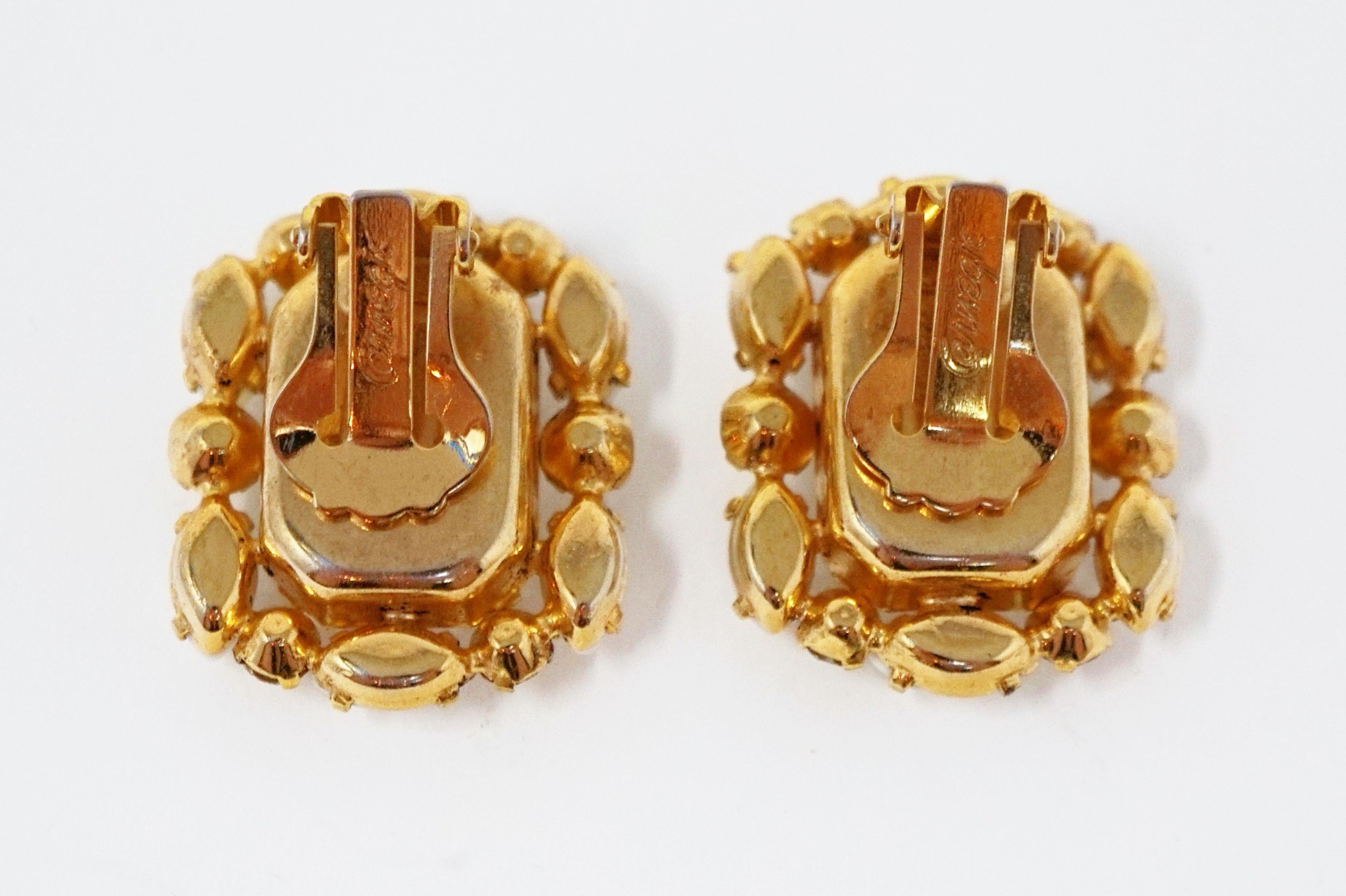 Hattie Carnegie Crystal Statement Earrings, Signed, circa 1950s 3