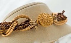 Hattie Carnegie Gold Chain and Copper Beaded Necklace