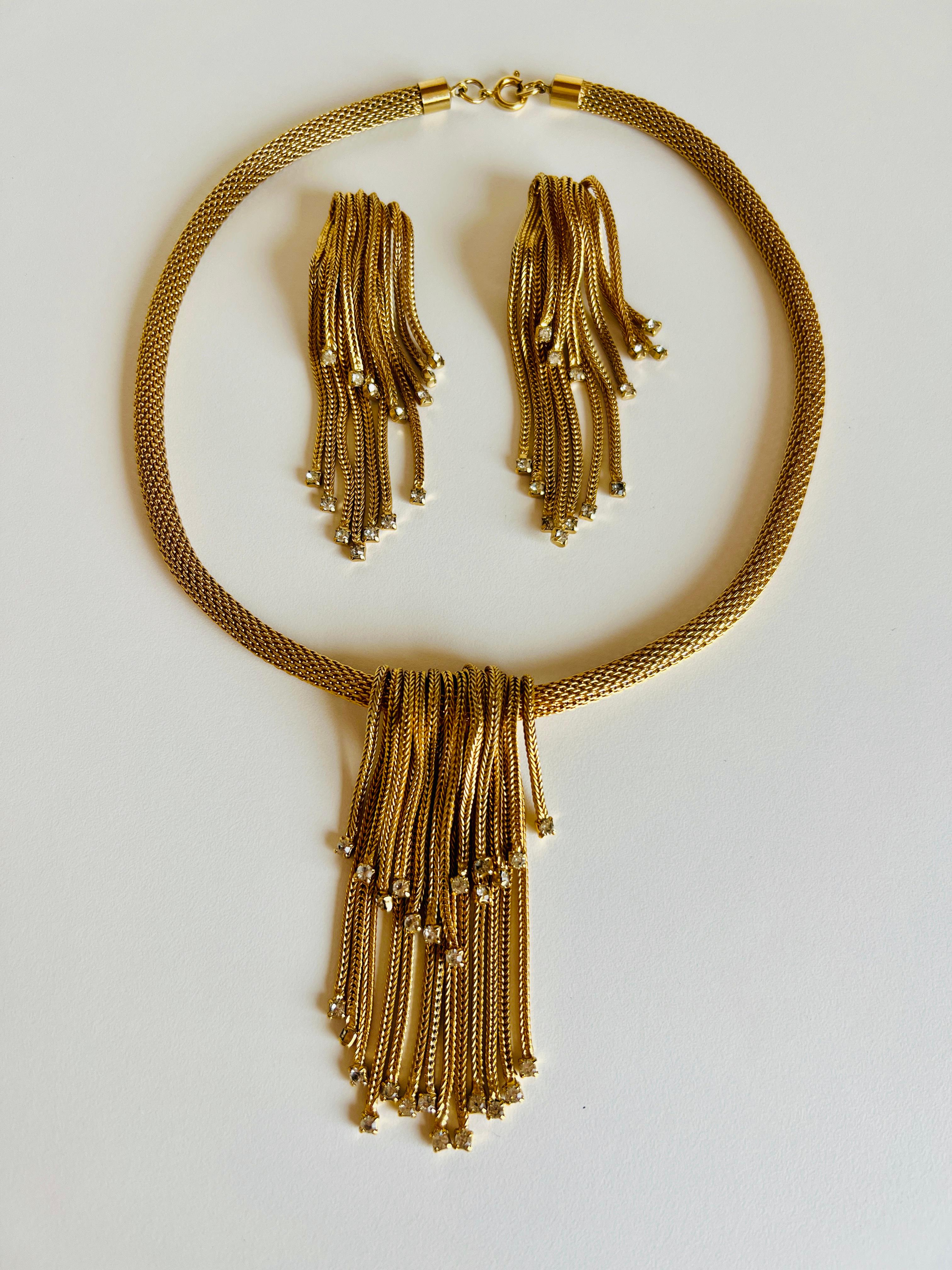 tassel choker necklace gold