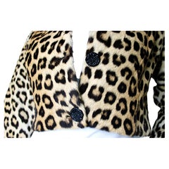 Hattie Carnegie Mink Leopard Print Fur Cropped Jacket circa 1950s