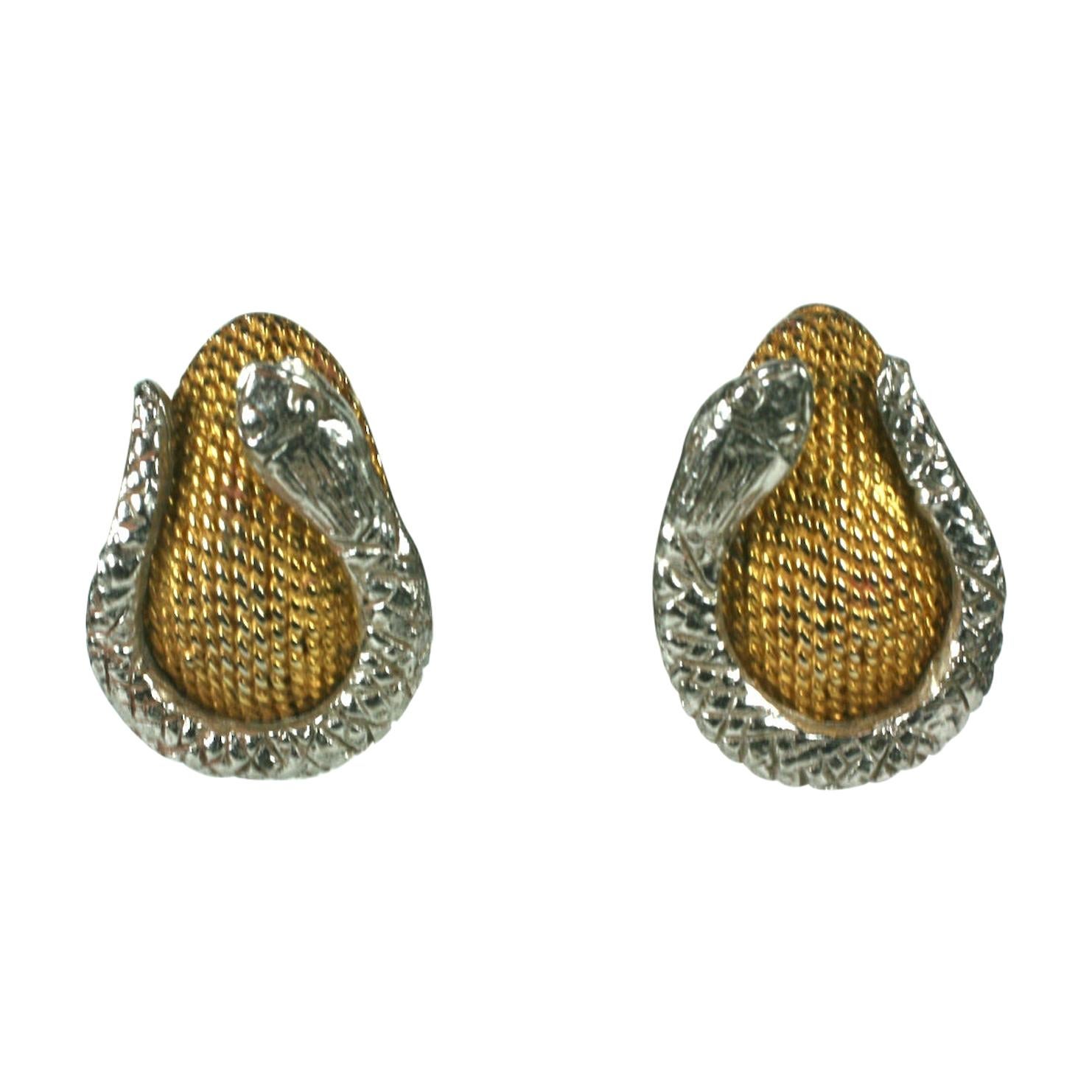 Hattie Carnegie Snake Earrings