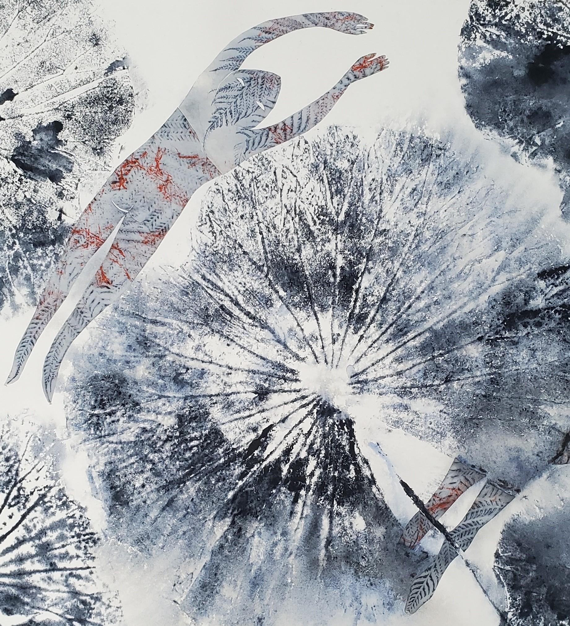Tales of Jade #6 Haude Bernabé Zeitgenössische Kunst Zeichnung Tinte Natur Wald Farbe im Angebot 1