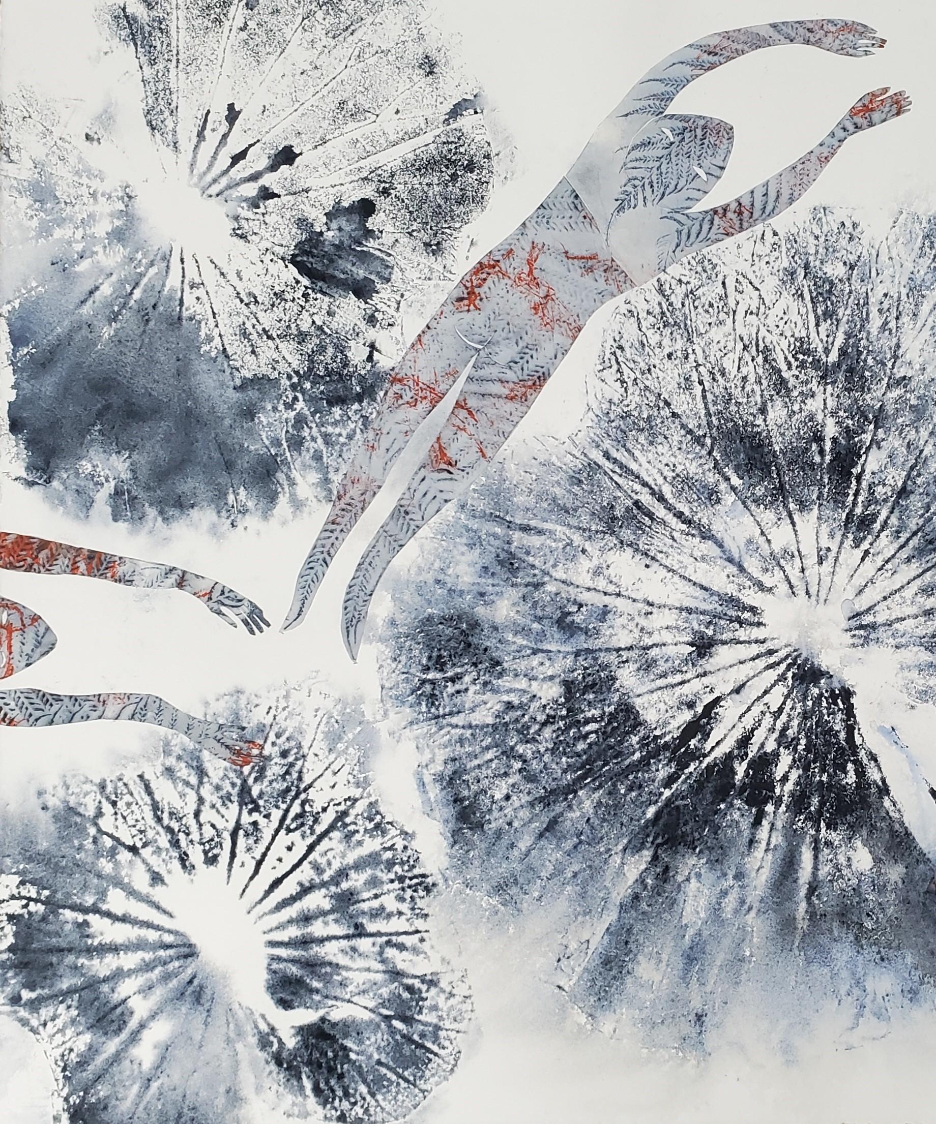 Tales of Jade #6 Haude Bernabé Zeitgenössische Kunst Zeichnung Tinte Natur Wald Farbe im Angebot 3