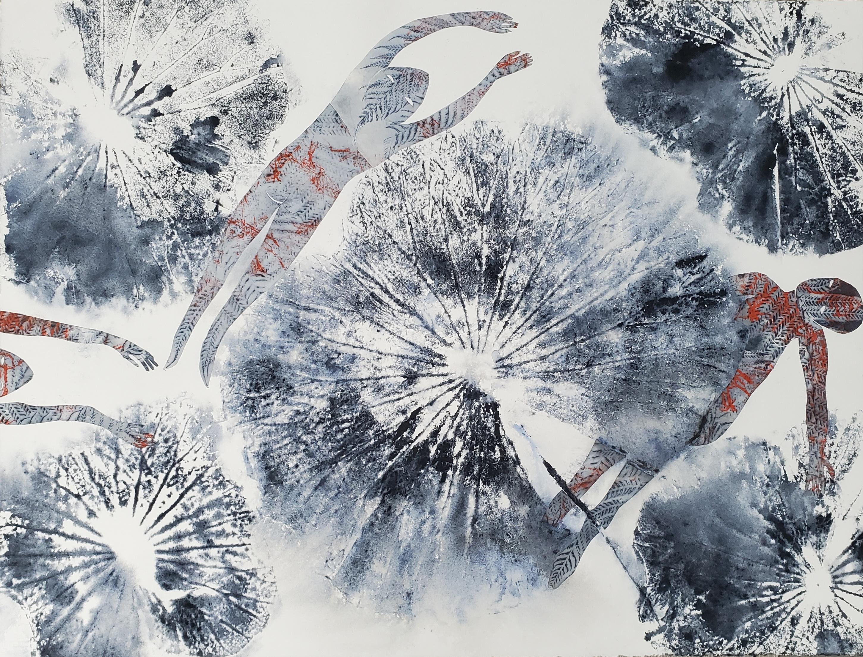 Tales of Jade #6 Haude Bernabé Contemporary art drawing ink nature forest color